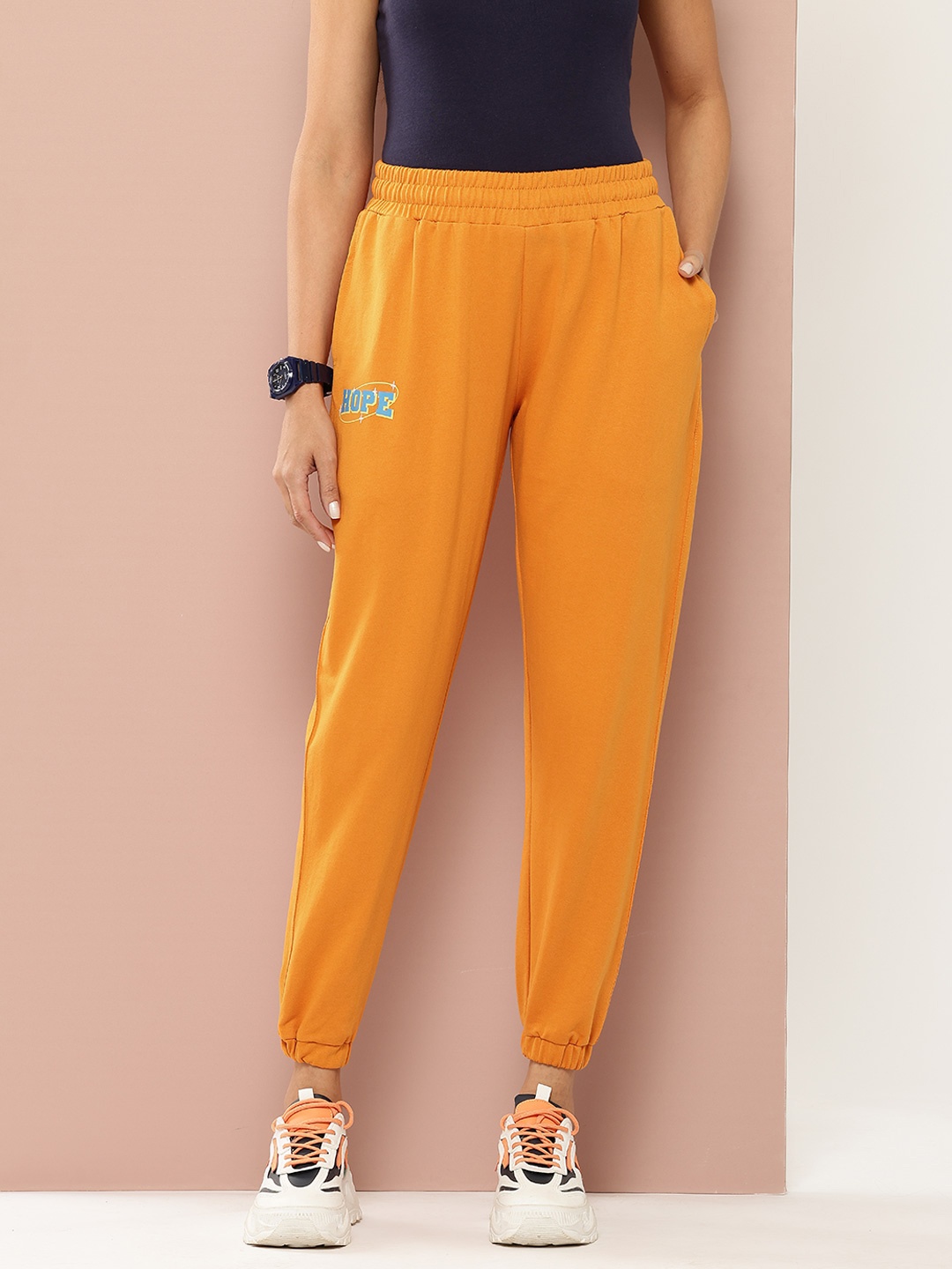 

Harvard Women Printed Detail Joggers, Orange