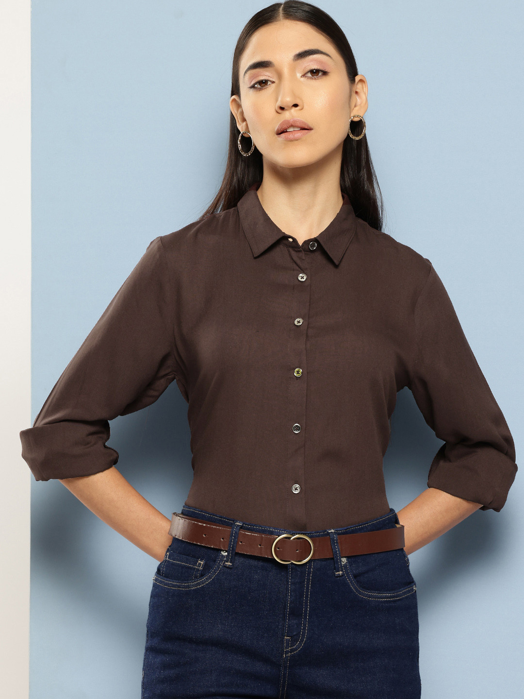 

Chemistry Button Down Formal Shirt, Brown