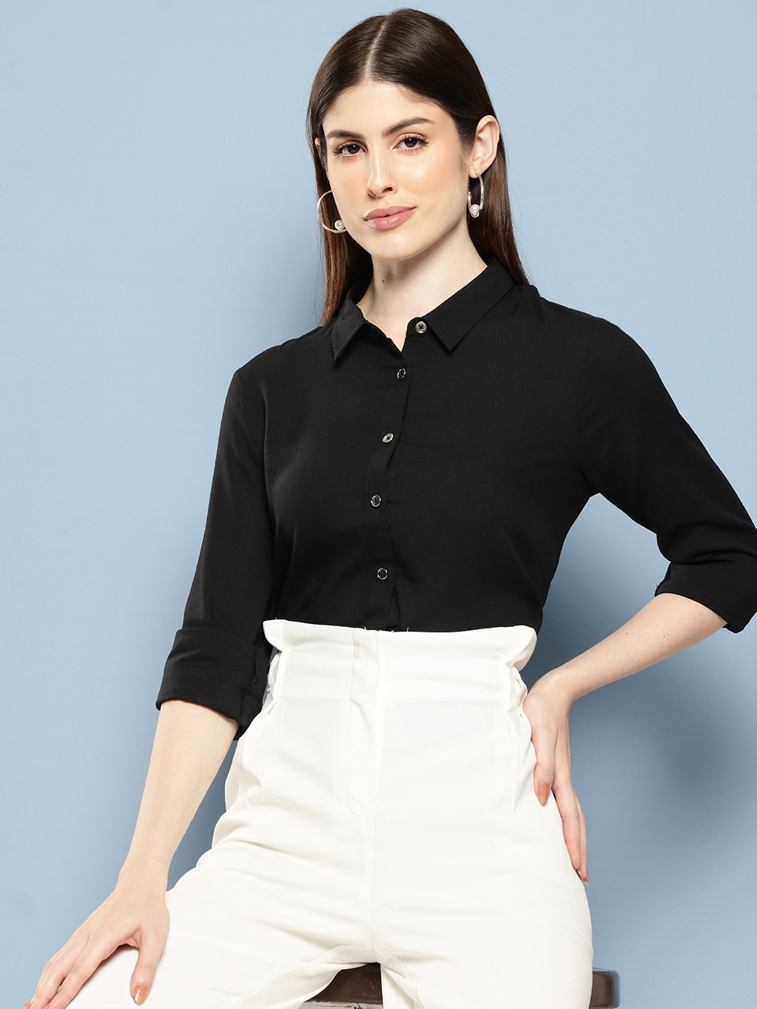 

Chemistry Button Down Formal Shirt, Black