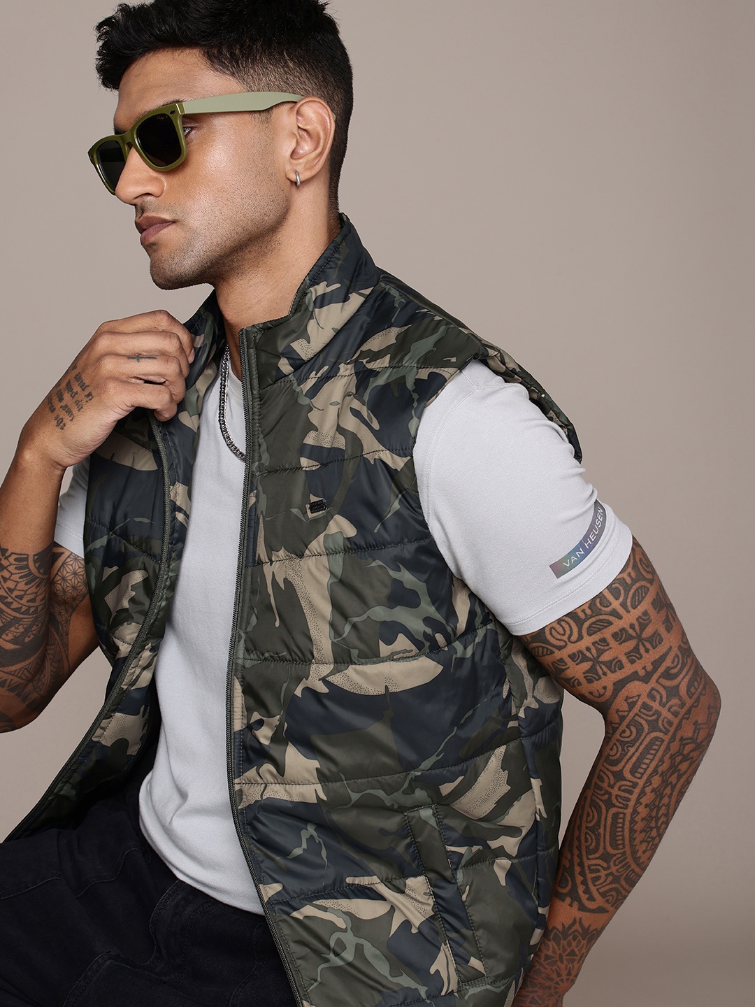 

The Roadster Life Co. Camouflage Padded Jacket, Olive