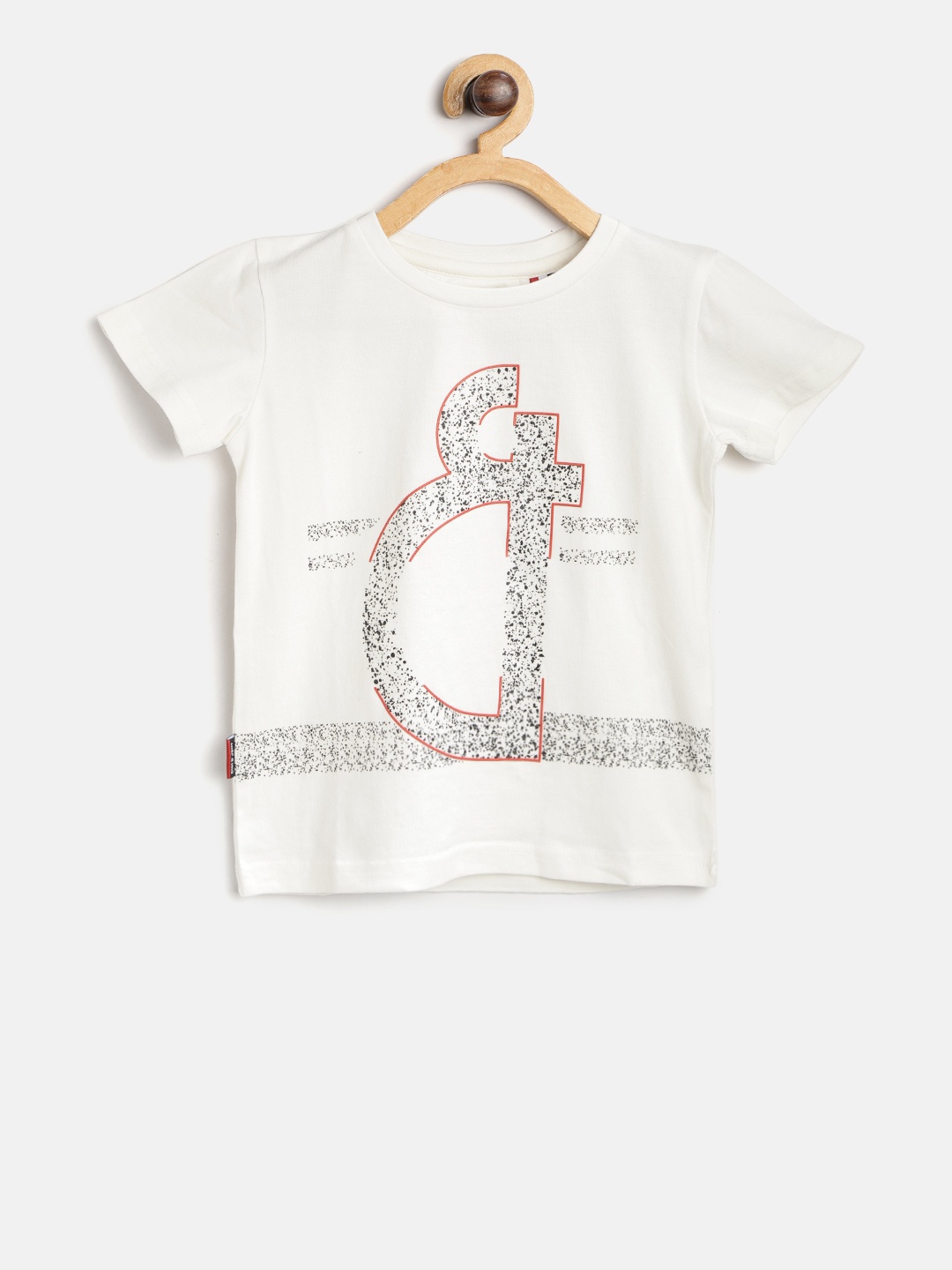 

Gini and Jony Boys White Printed Round Neck T-shirt