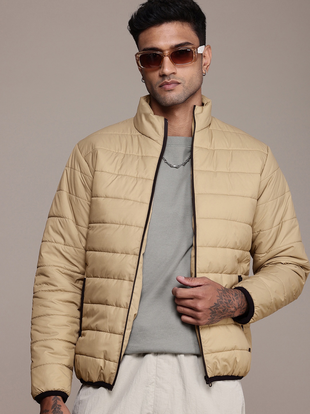 

The Roadster Life Co. Mock Collar Puffer Jacket, Khaki