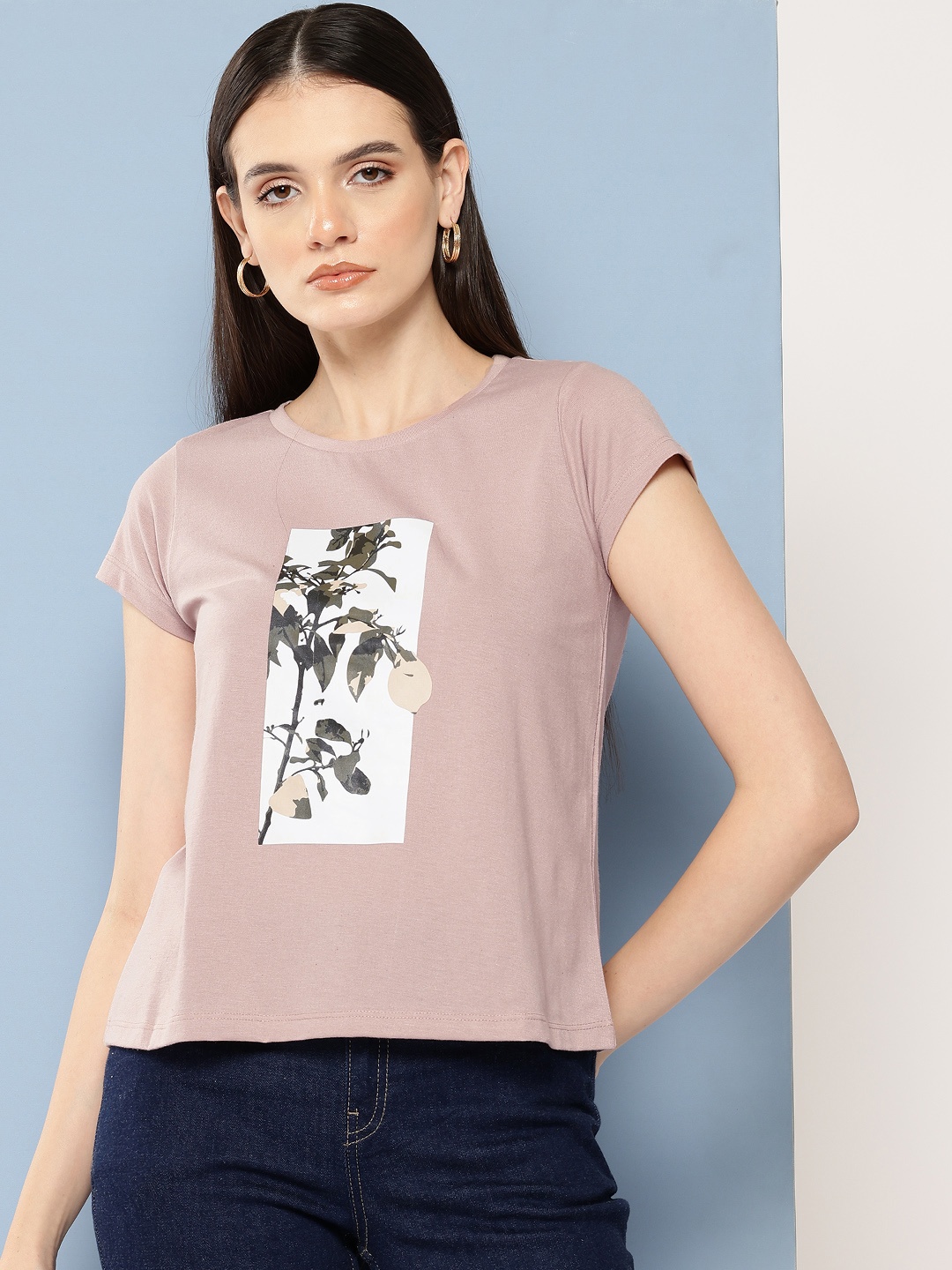 

Chemistry Floral Printed T-shirt, Mauve