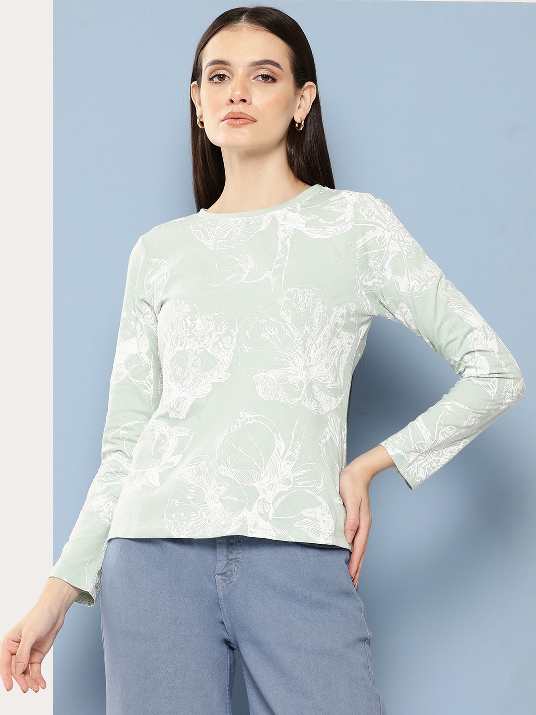 

Chemistry Floral Printed T-shirt, Blue