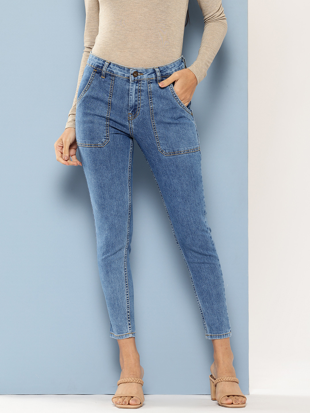 

Chemistry Women Skinny Fit Stretchable Jeans, Blue
