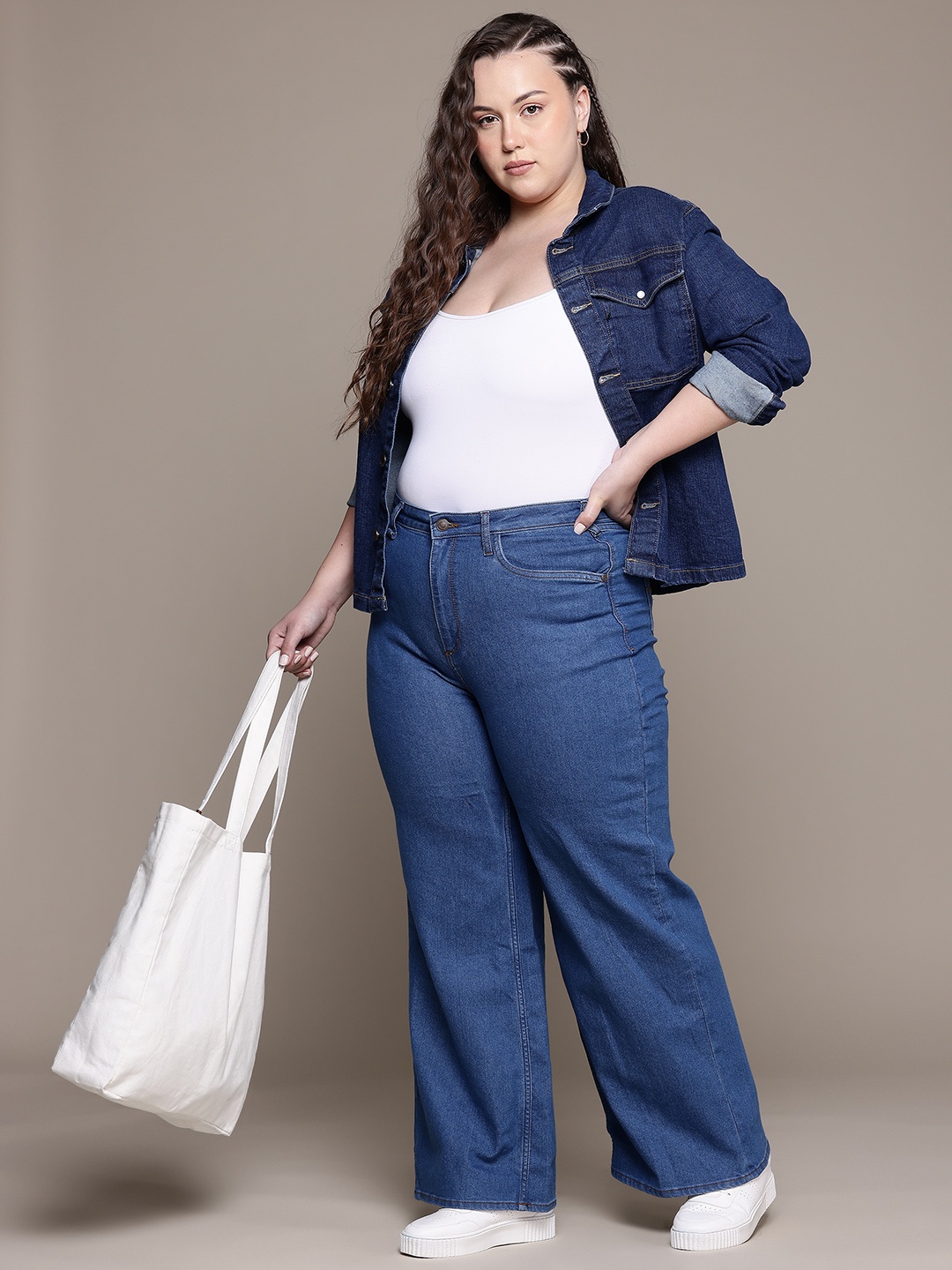 

Roadster Women Wide Leg High-Rise Stretchable Jeans, Blue