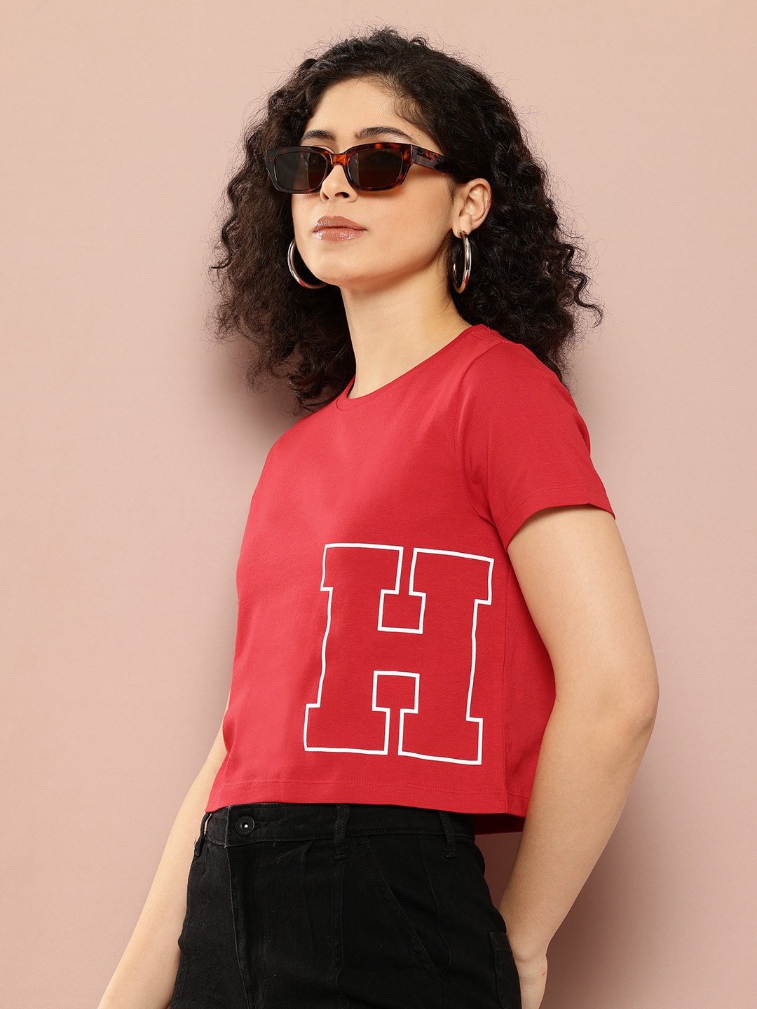 

Harvard Women Brand Logo Printed Pure Cotton T-shirt, Red