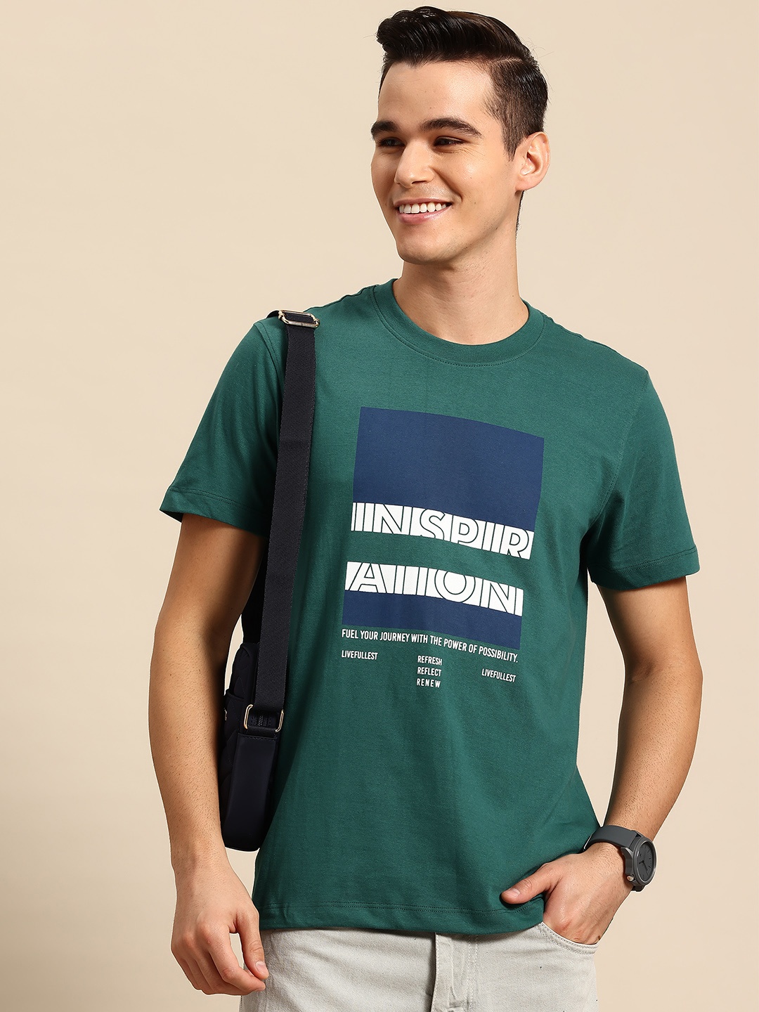 

Mast & Harbour Typography Print T-shirt, Green