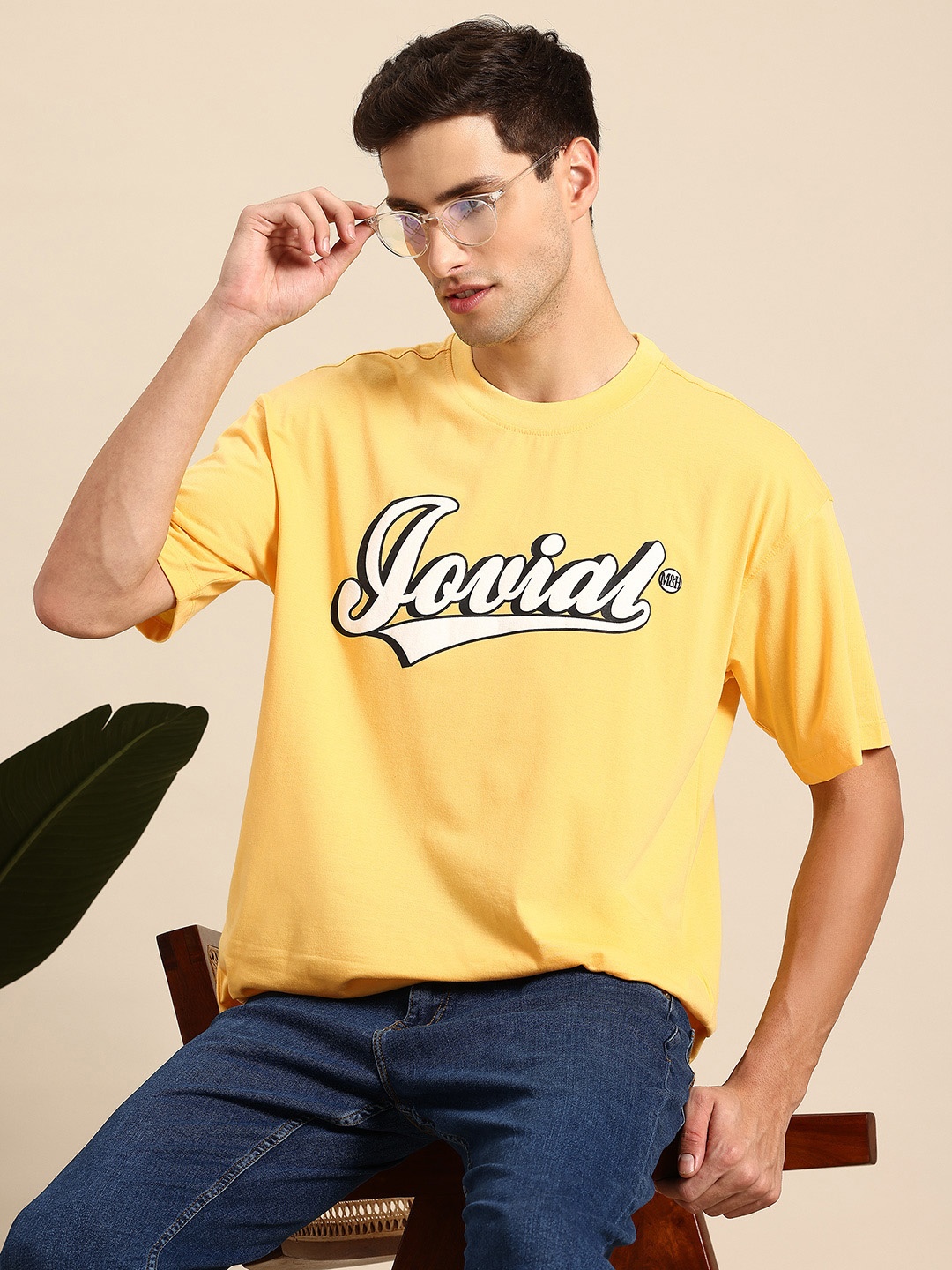 

Mast & Harbour Typography T-shirt, Yellow