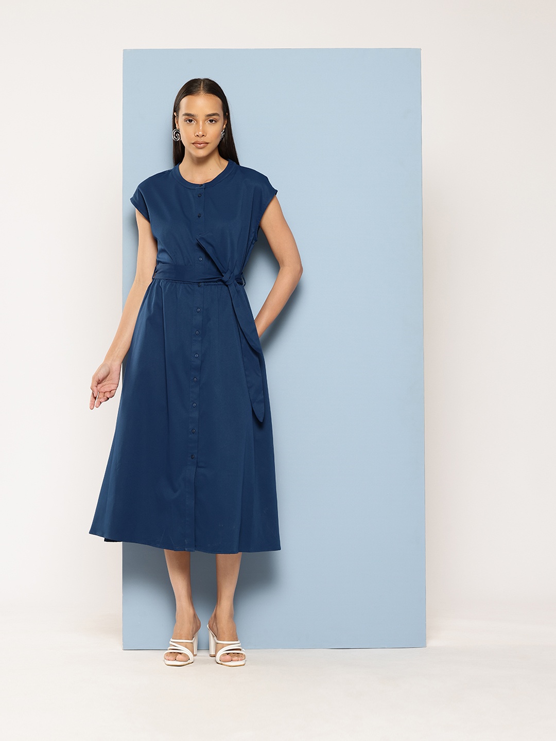 

Chemistry Midi Shirt Dress, Navy blue