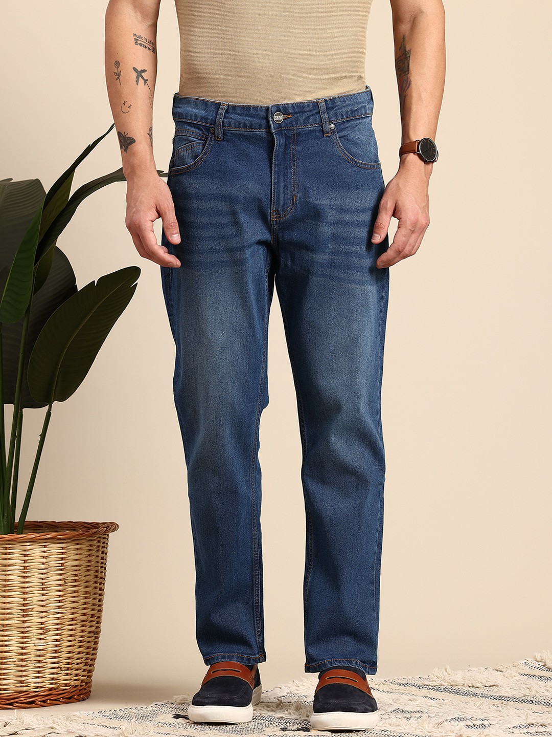 

Mast & Harbour Men Slim Fit Jeans, Navy blue