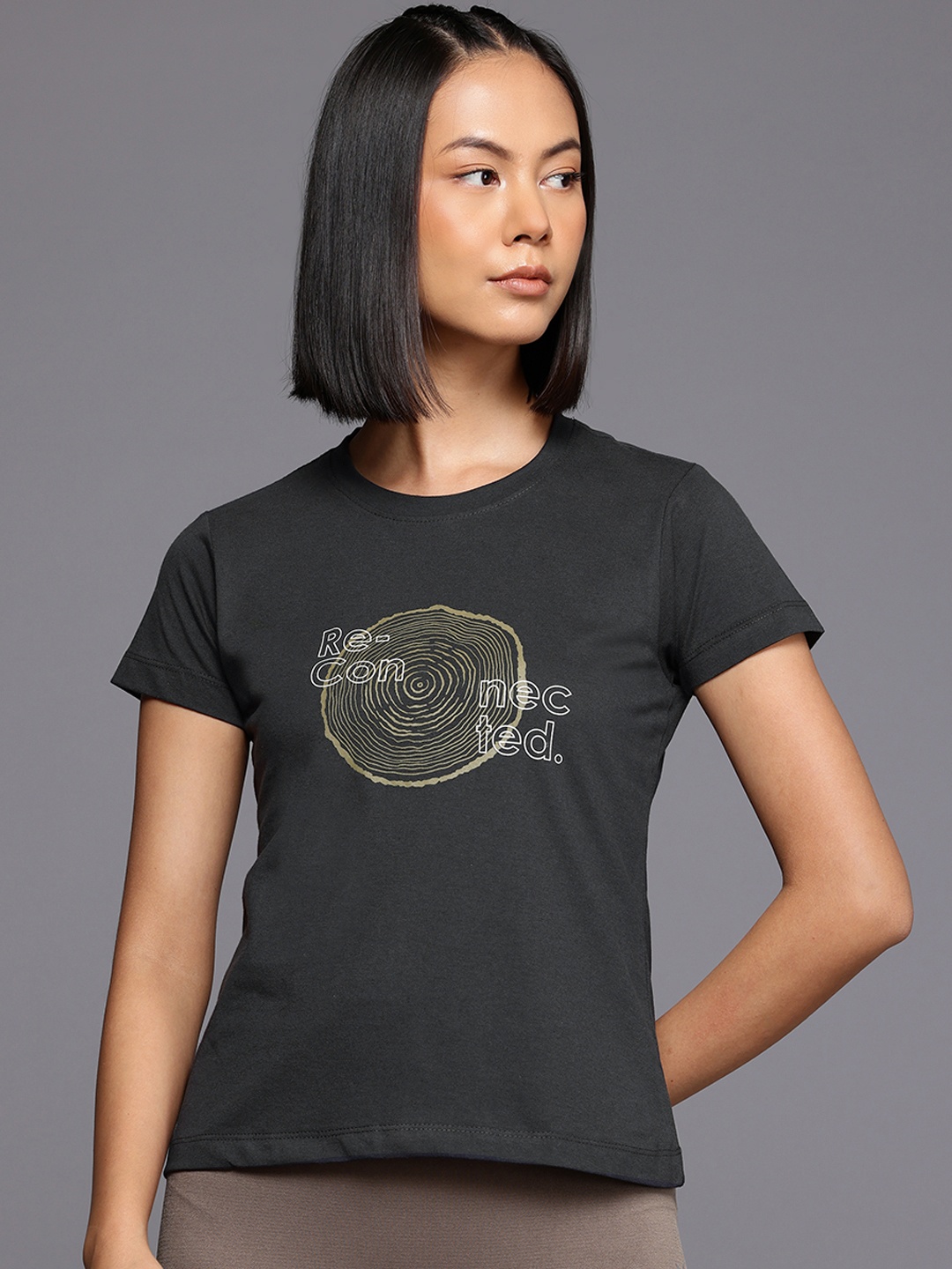 

HRX by Hrithik Roshan Women Printed T-shirt, Black