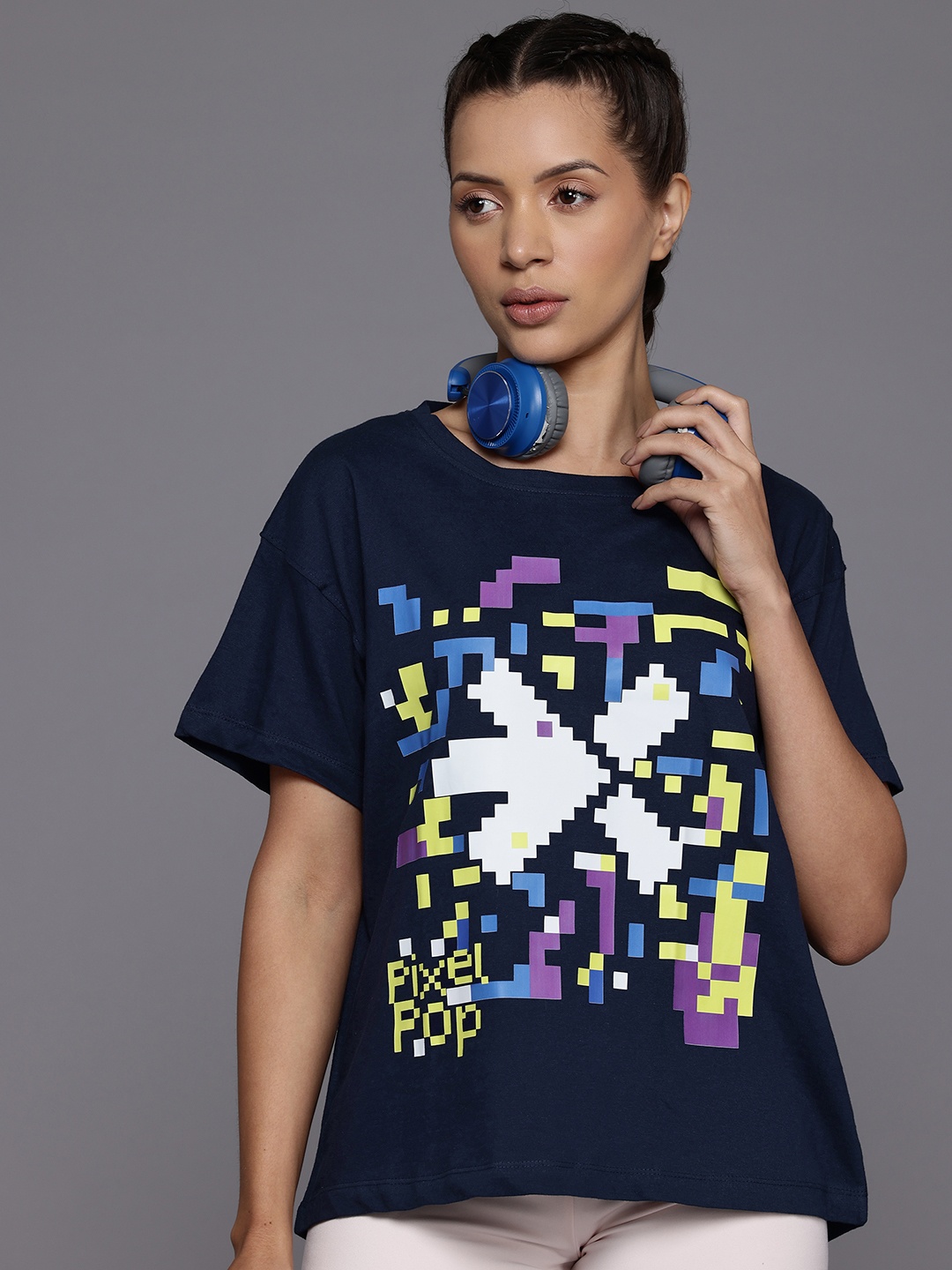 

HRX by Hrithik Roshan Printed Relaxed Fit Cotton T-shirt, Black