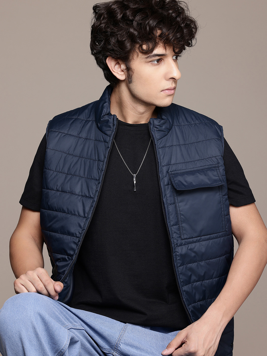 

The Roadster Lifestyle Co. Gilet Padded Jacket, Navy blue
