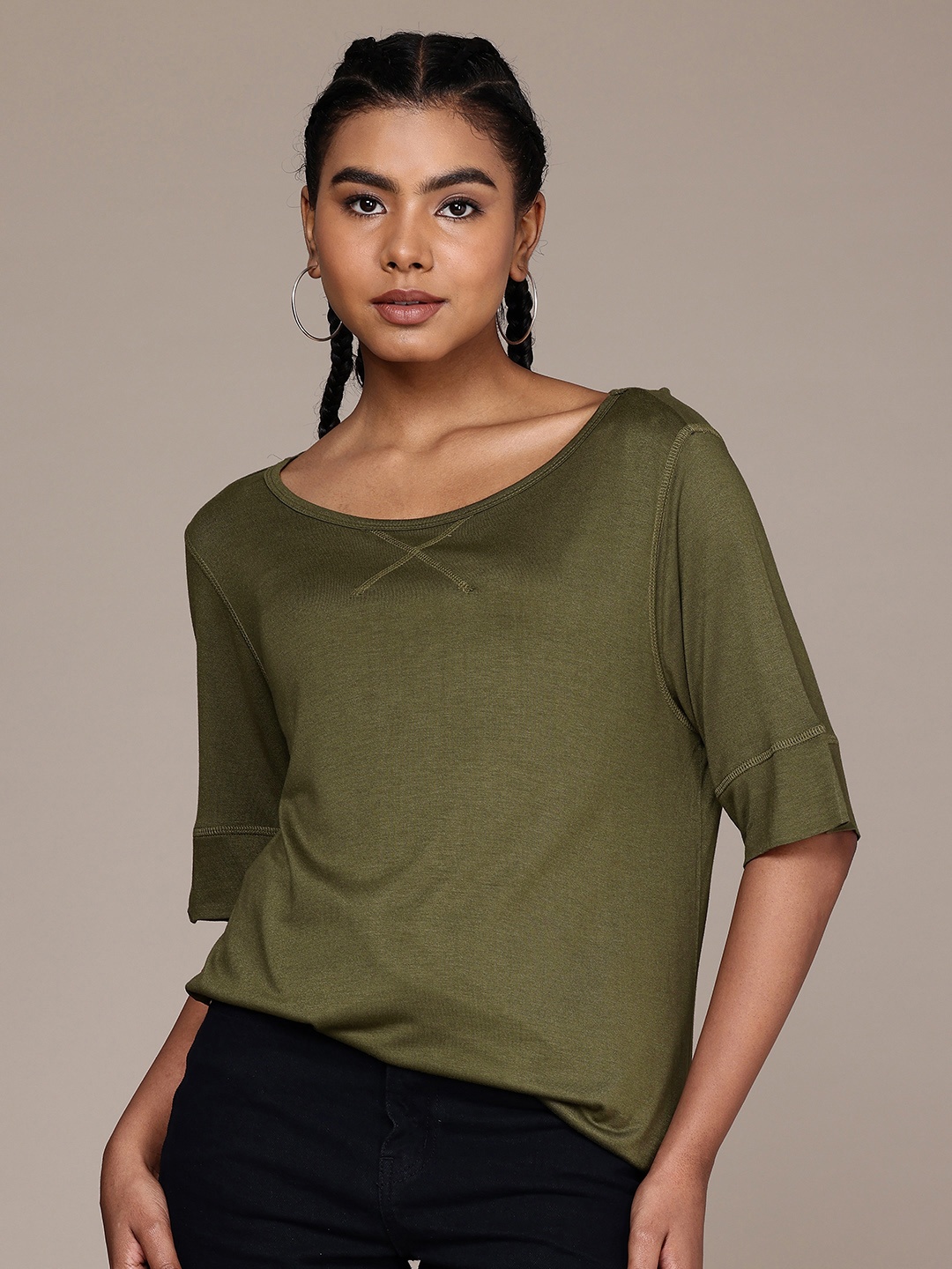 

The Roadster Life Co. Boat Neck Longline Top, Olive
