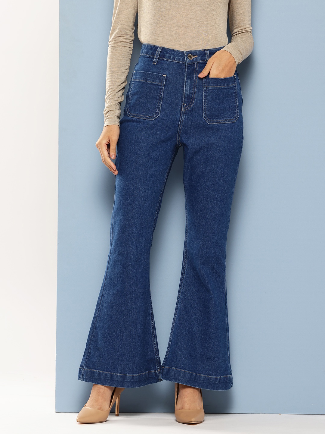 

Chemistry Women Bootcut High-Rise Stretchable Jeans, Navy blue