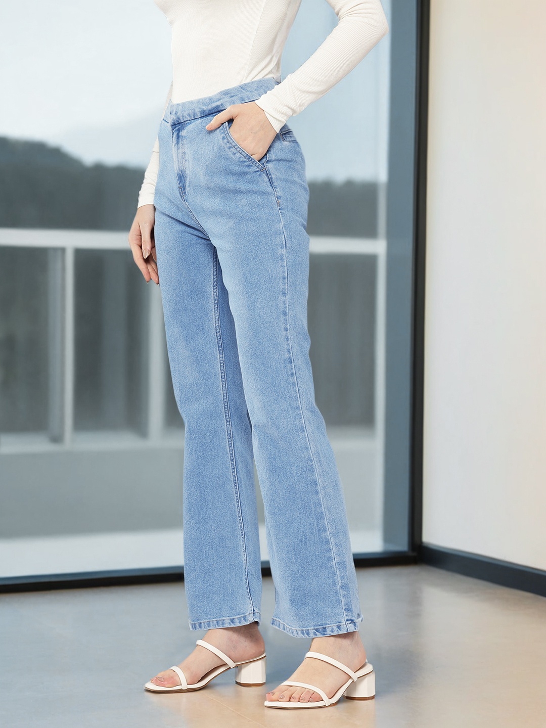 

Chemistry Women Bootcut High-Rise Light Fade Stretchable Jeans, Blue