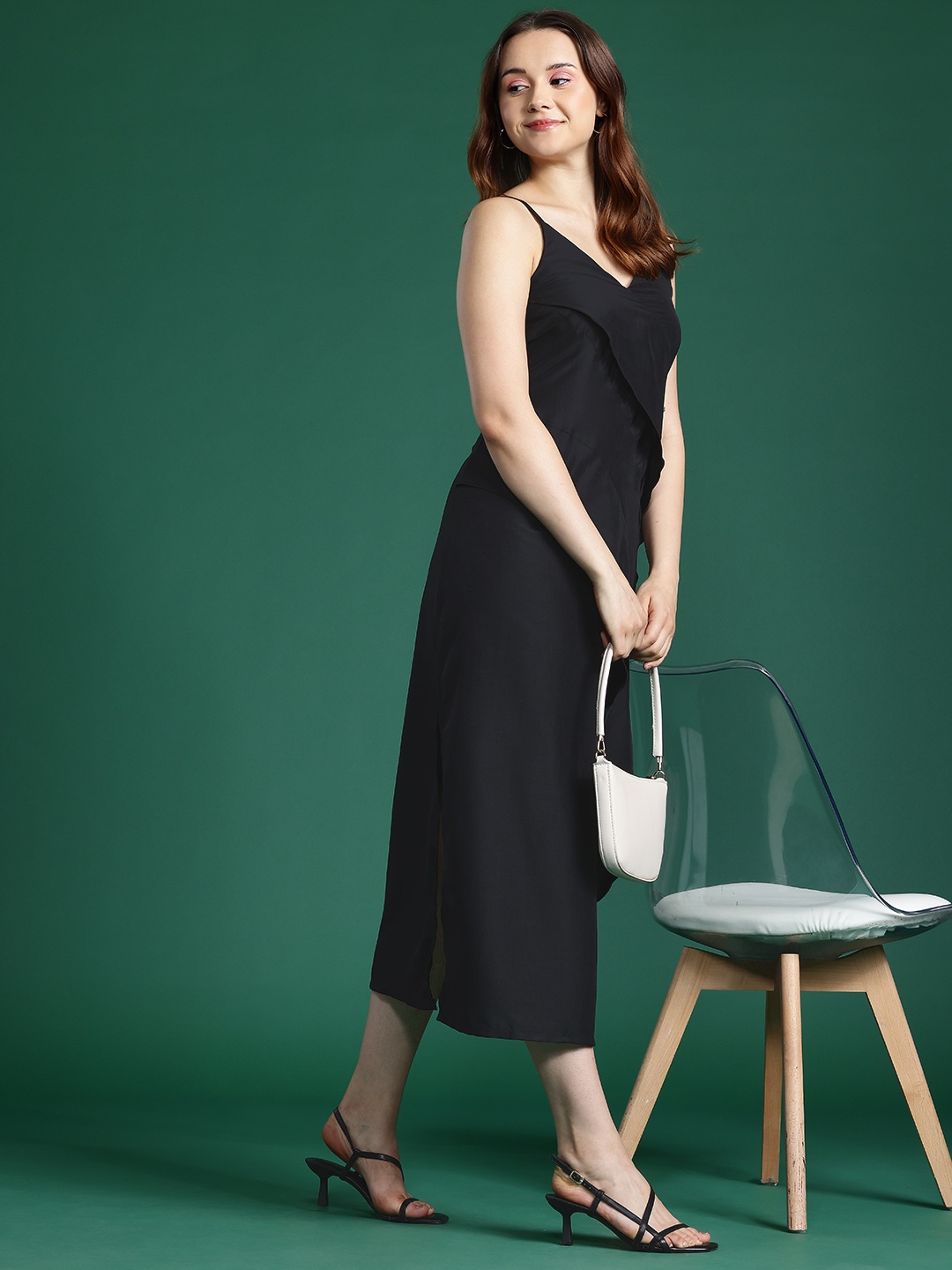 

DressBerry Layered Sheath Midi Dress, Black