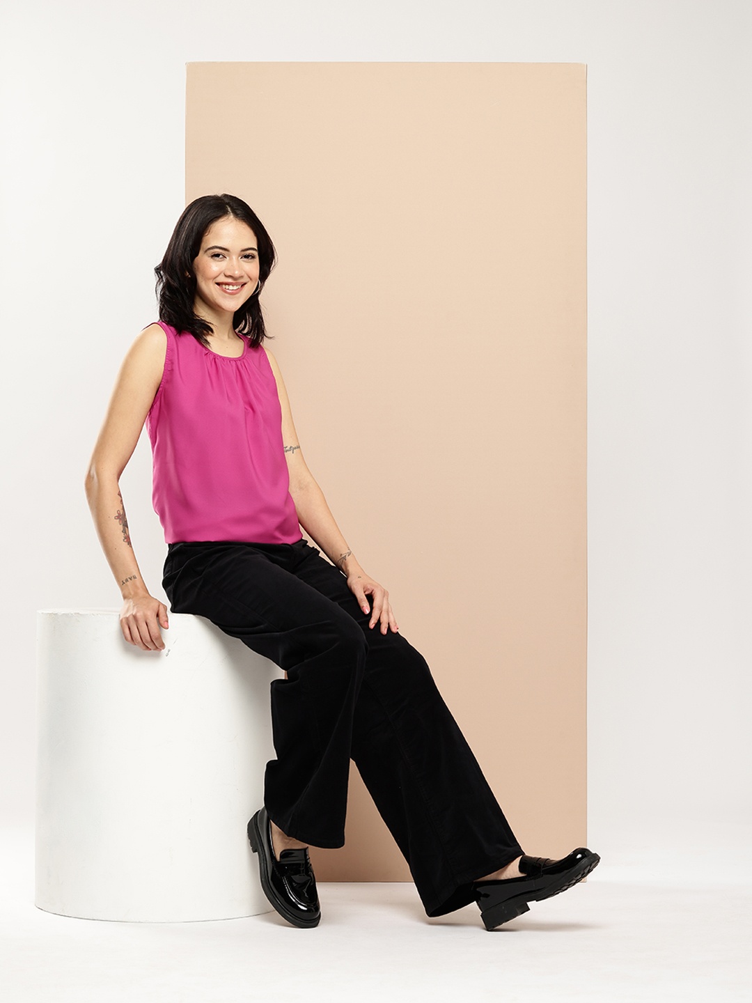 

encore by INVICTUS Round Neck Sleeveless Top, Pink
