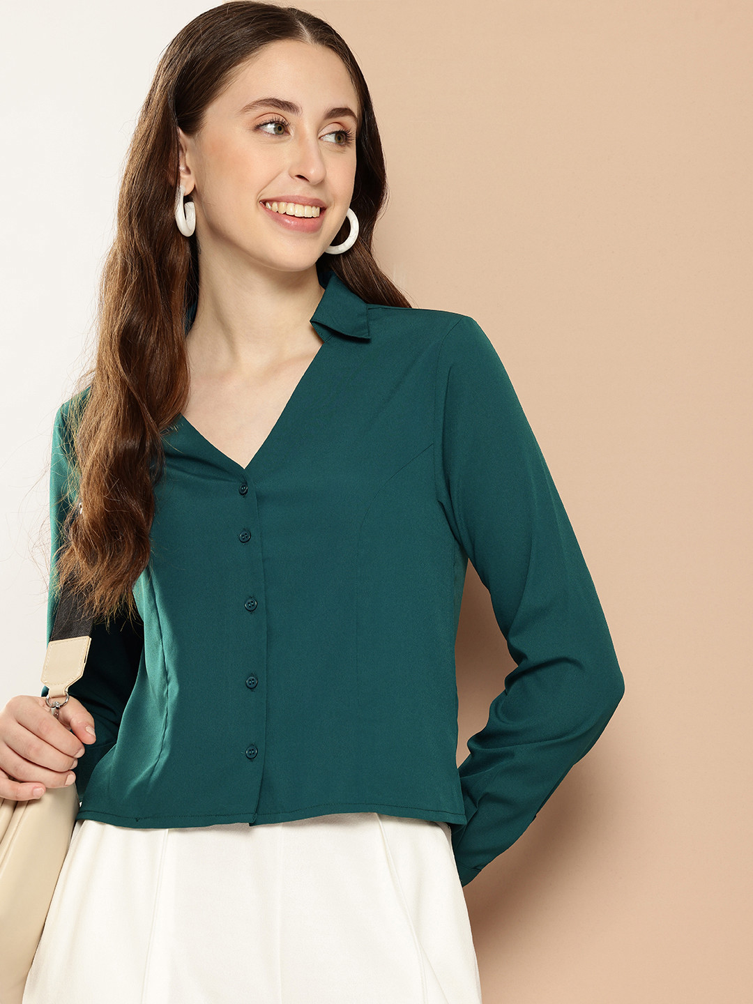 

encore by INVICTUS Opaque Casual Shirt, Green