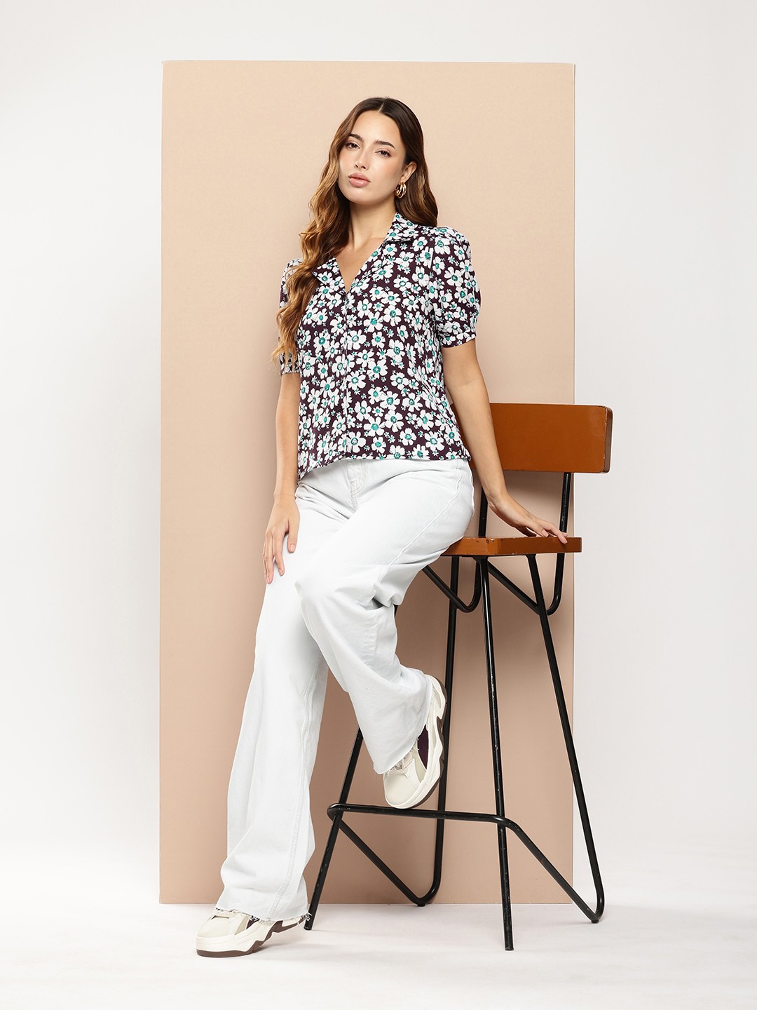 

encore by INVICTUS Floral Printed Casual Shirt, Purple