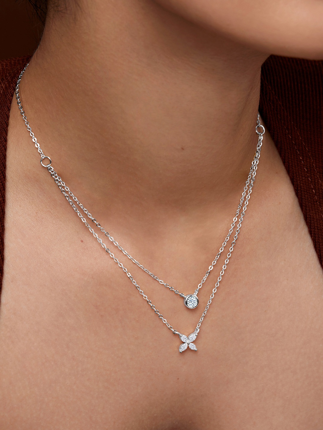 

MINUTIAE Brass Silver-Plated Necklace