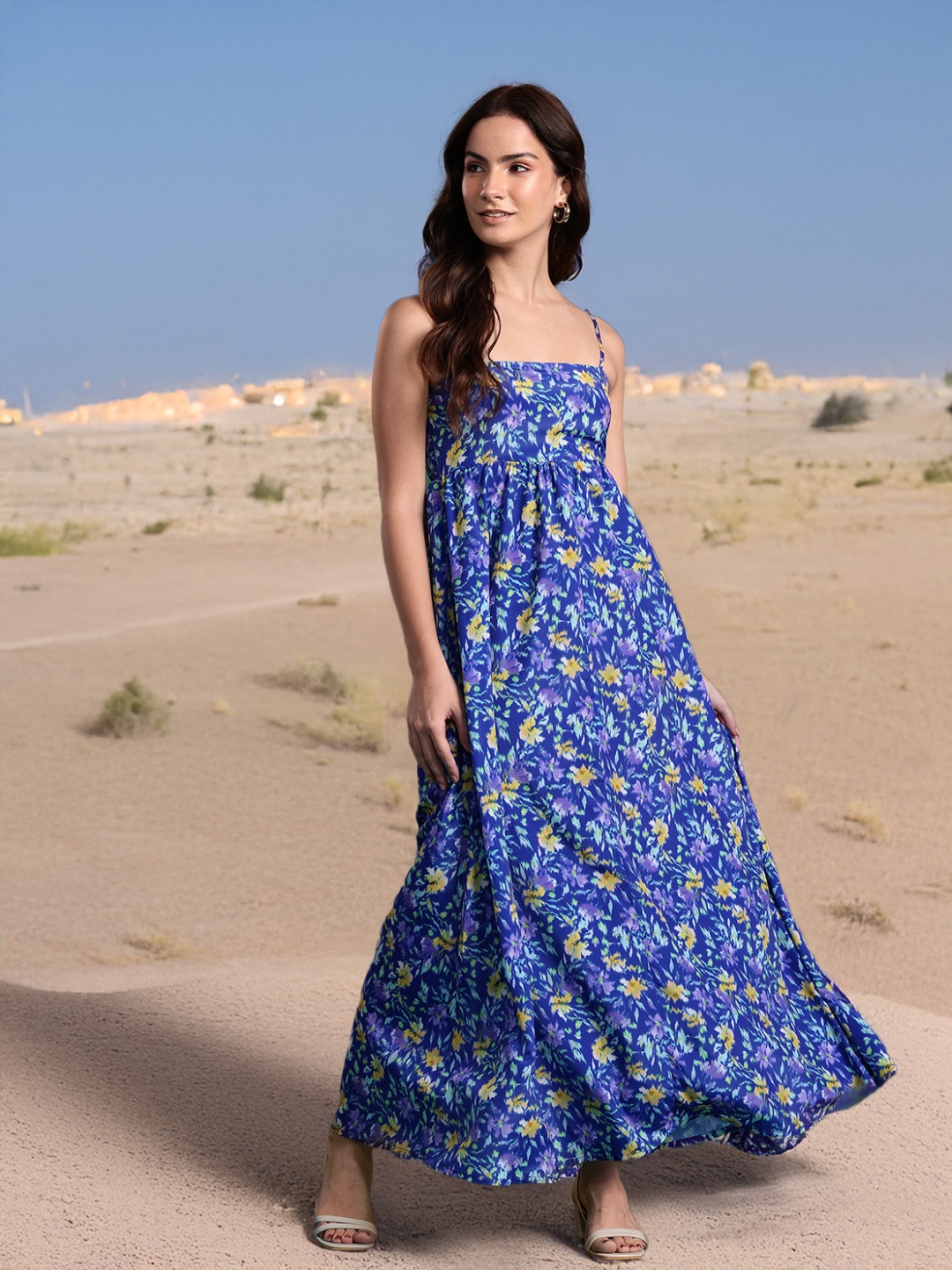 

DressBerry Printed Maxi Dress, Blue