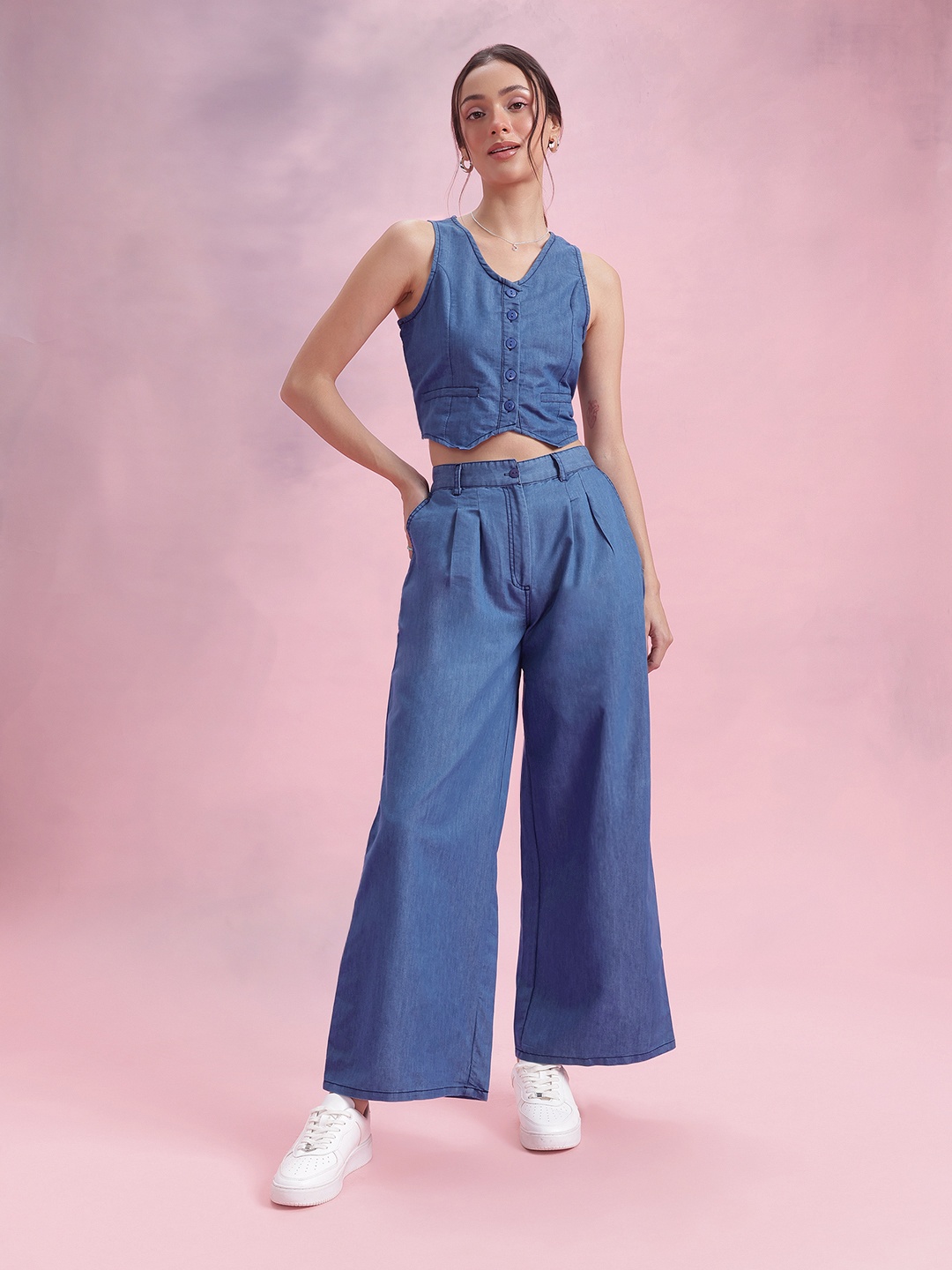 

DressBerry Bizwear V Neck Co-Ords, Blue