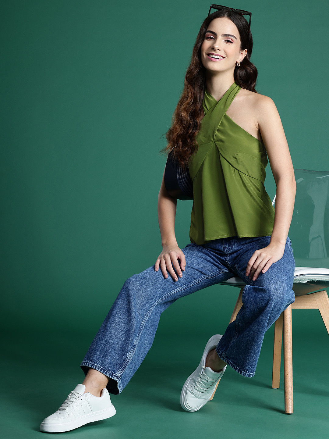 

DressBerry Halter Neck Top, Green