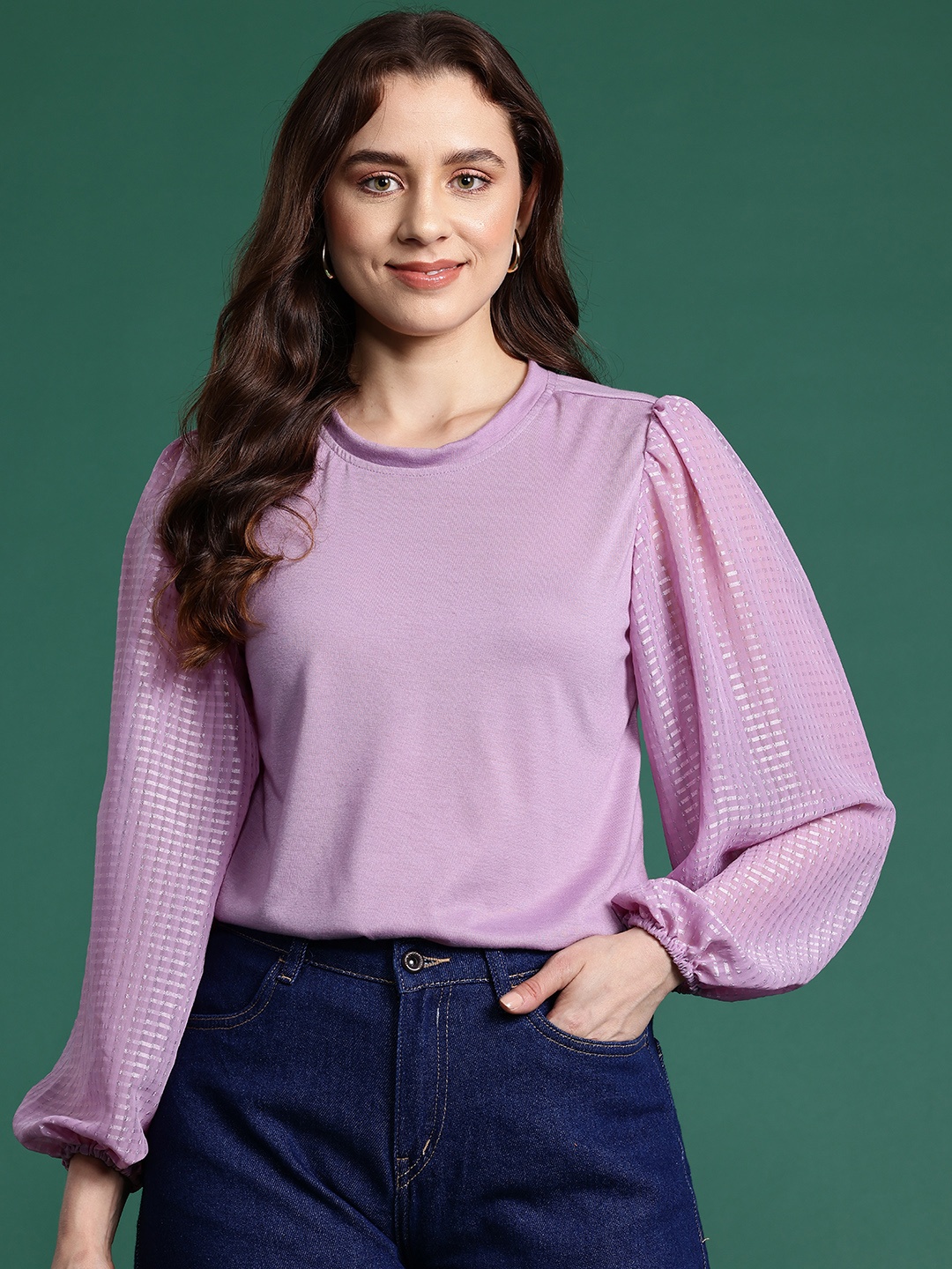 

DressBerry Bizwear Puff Sleeves Top, Mauve