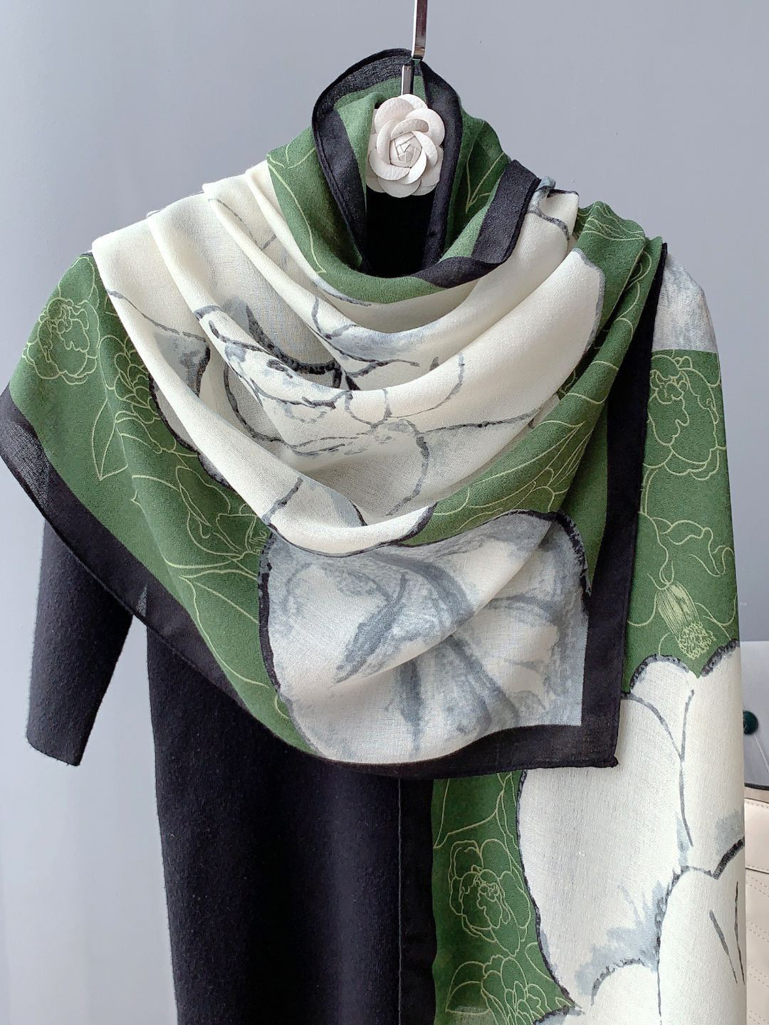 

CrossKulture Floral Printed Scarf, Green