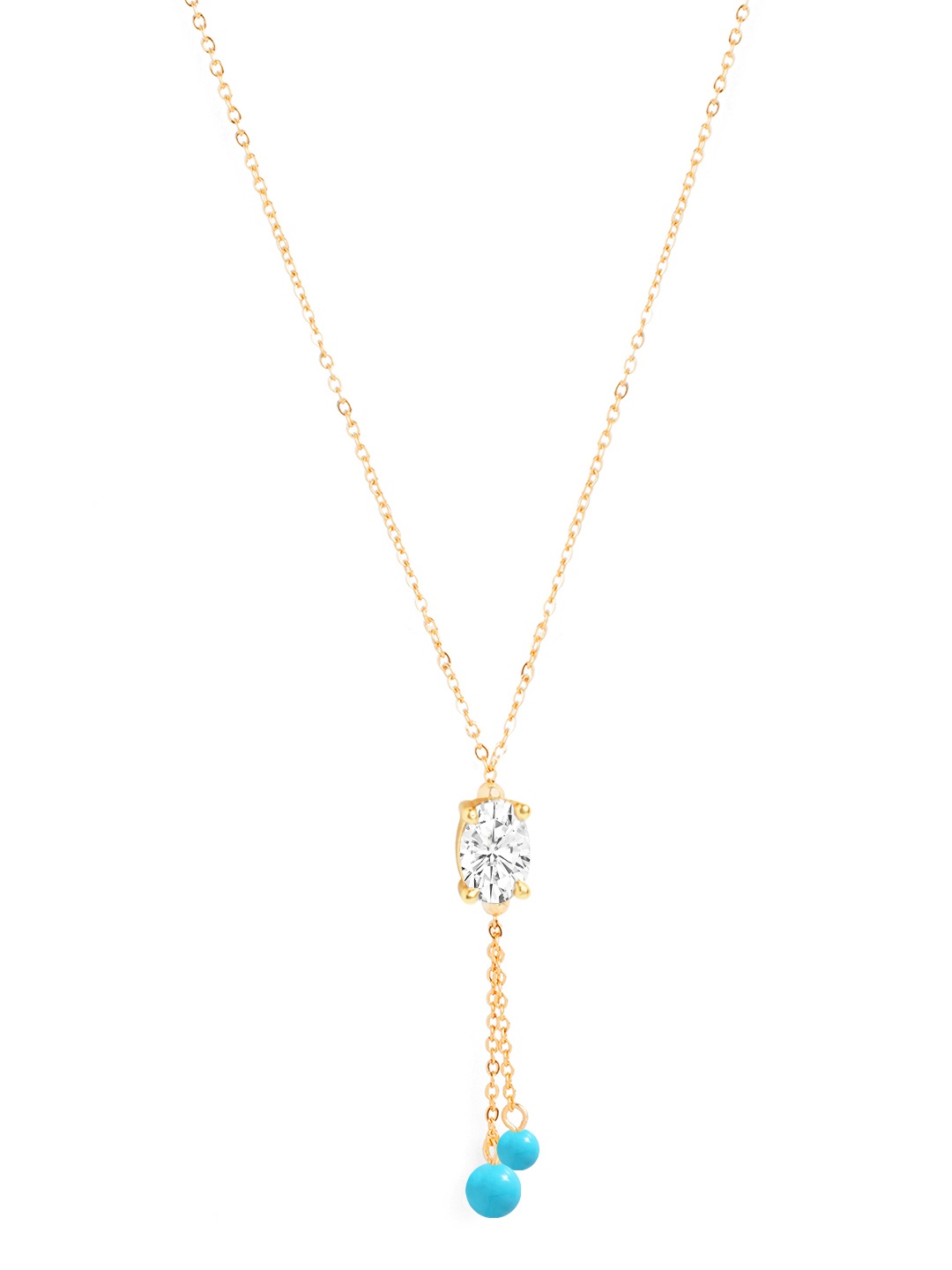 

MINUTIAE Brass Gold-Plated Stones Studded Necklace