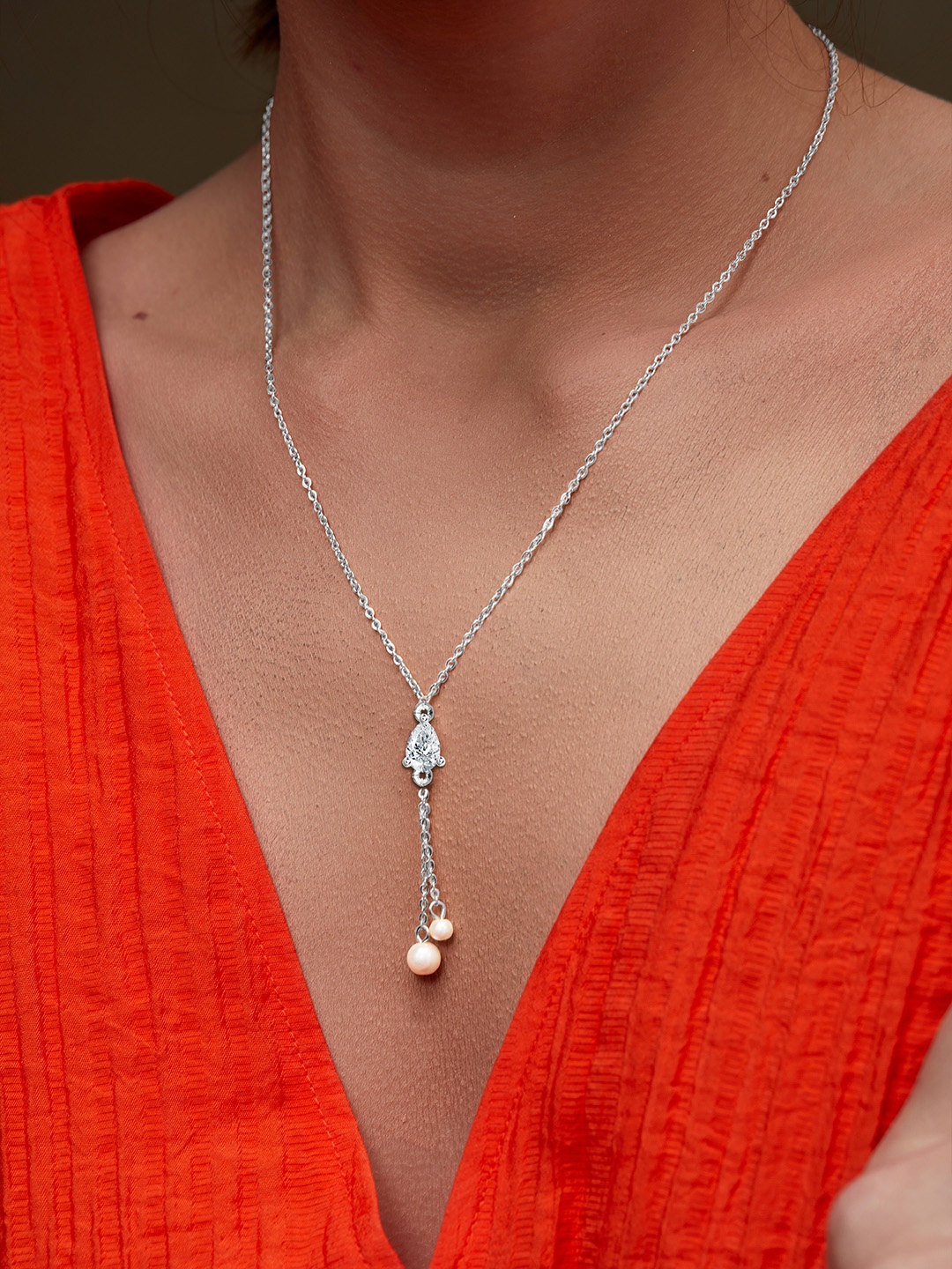 MINUTIAE Brass Silver-Plated Necklace