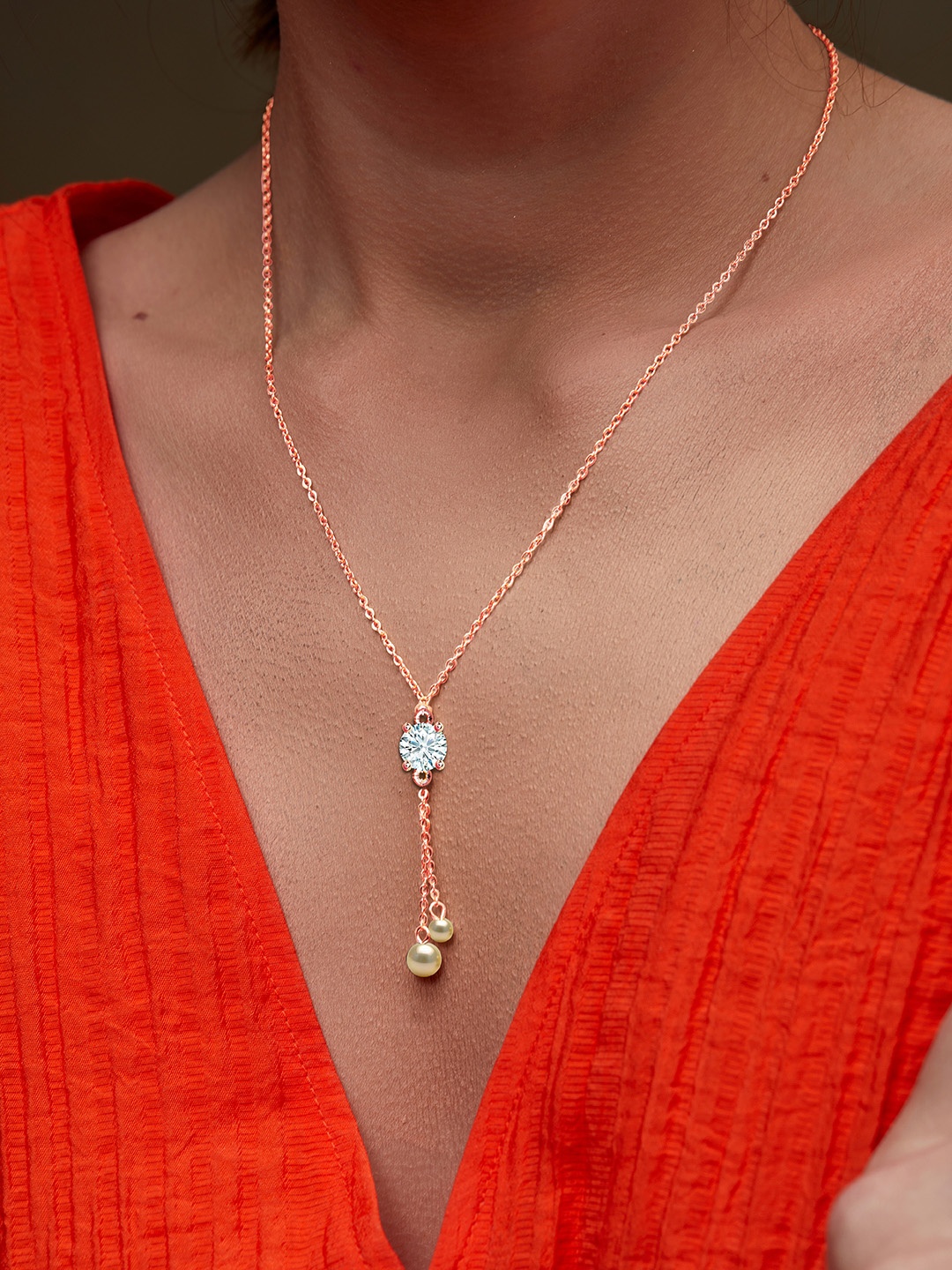 

MINUTIAE Brass Rose Gold-Plated Necklace