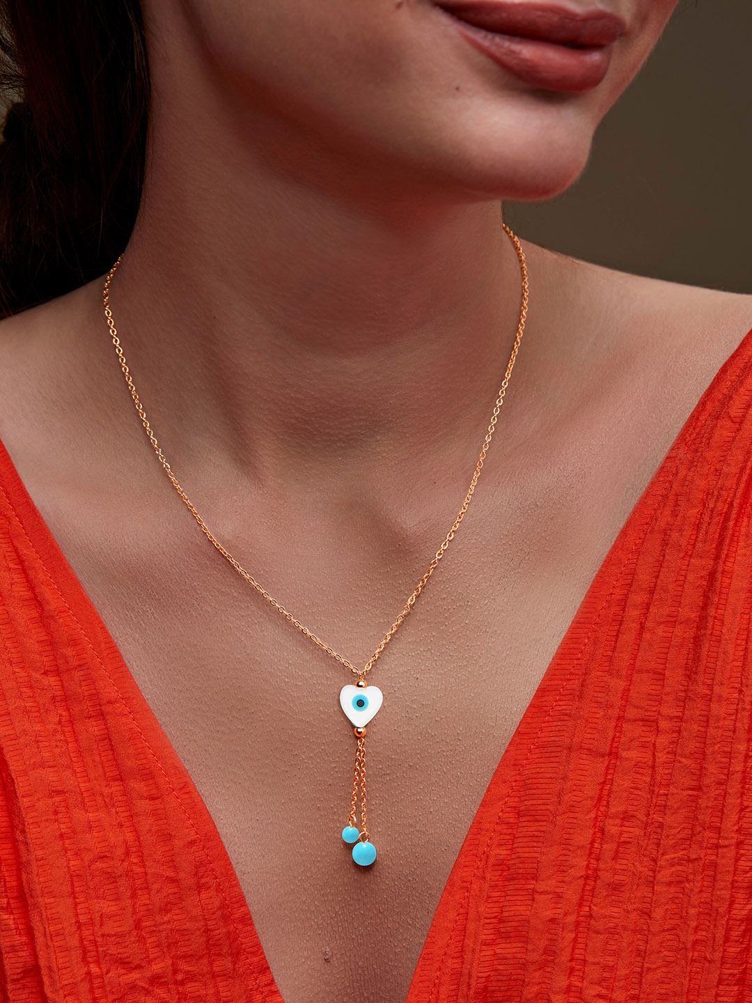 

MINUTIAE Brass Gold-Plated Evil Eye Necklace
