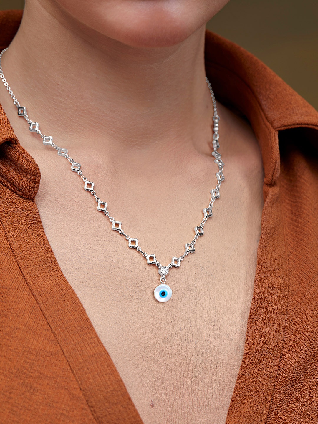 

MINUTIAE Brass Silver-Plated Necklace