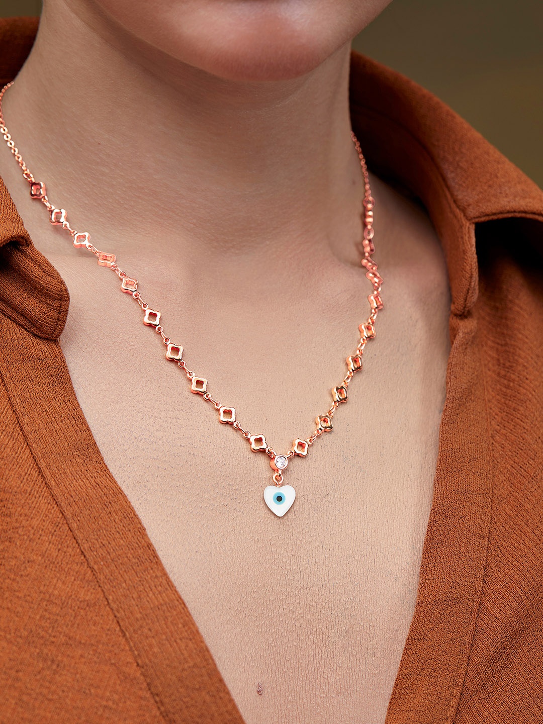 

MINUTIAE Brass Rose Gold-Plated Necklace