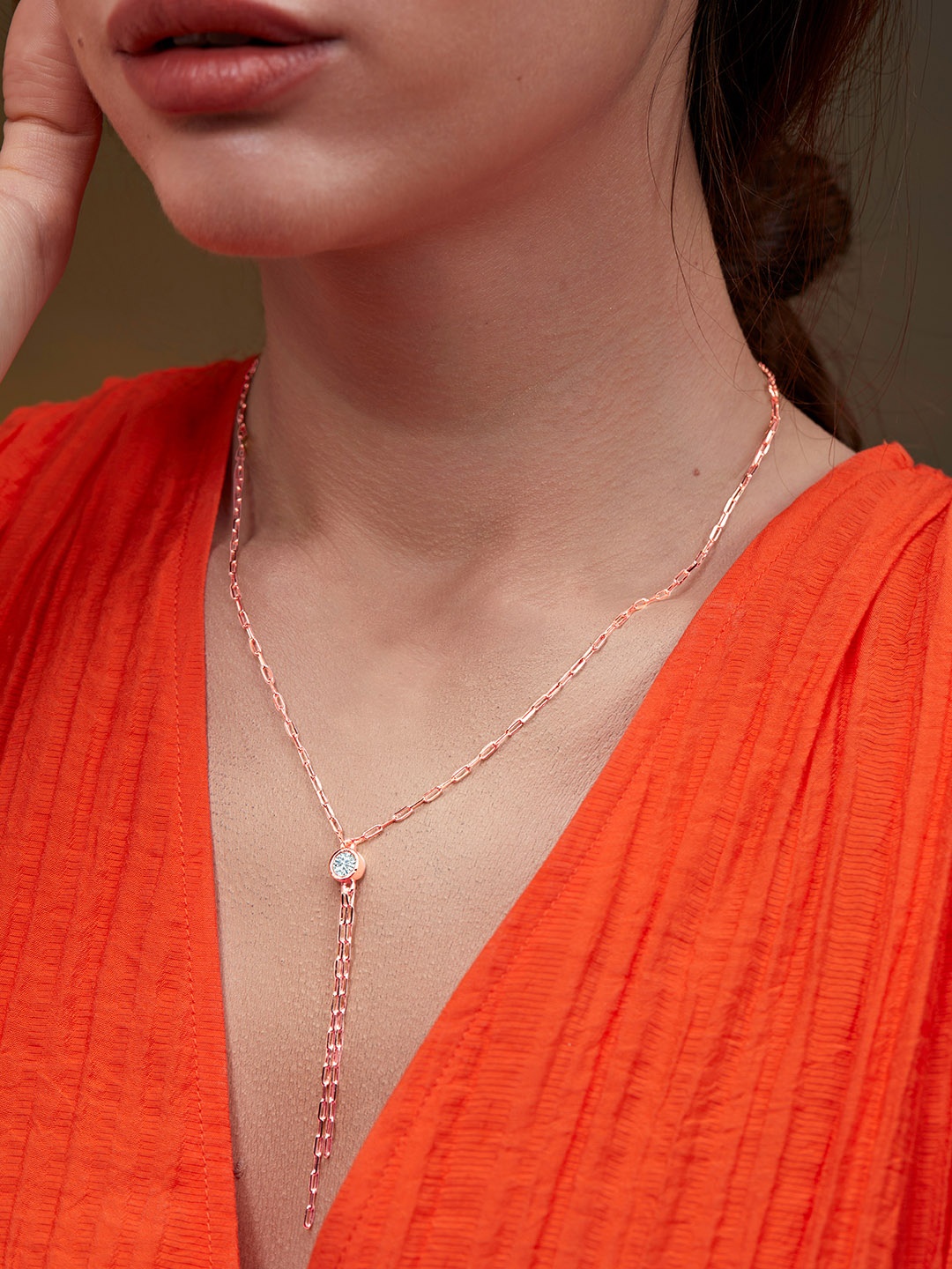 MINUTIAE Brass Rose Gold-Plated Necklace