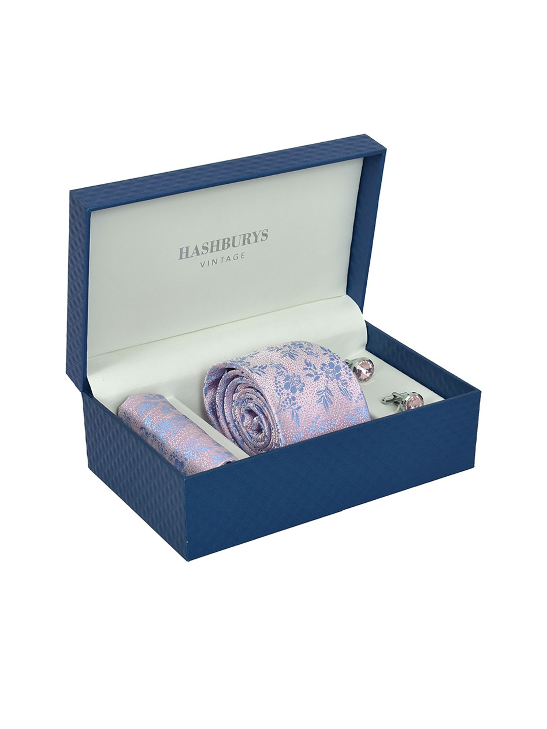 

Hashburys Men Printed Accessory Gift Set With Box, Pink
