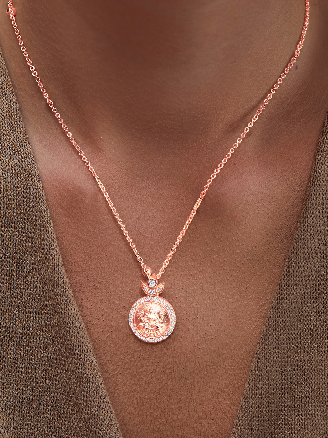 

MINUTIAE Brass Rose Gold-Plated Necklace