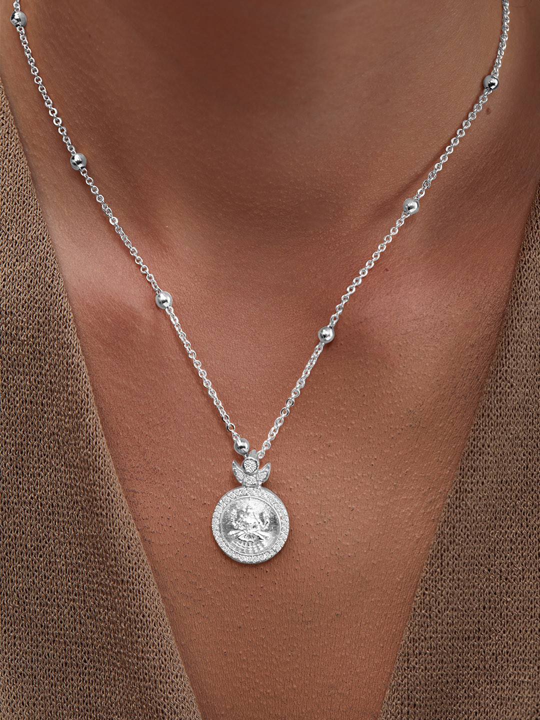 

MINUTIAE Brass Silver-Plated Necklace