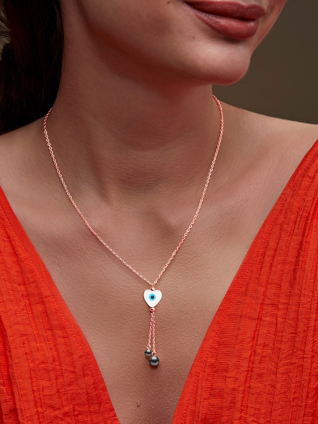 

MINUTIAE Brass Rose Gold-Plated Necklace