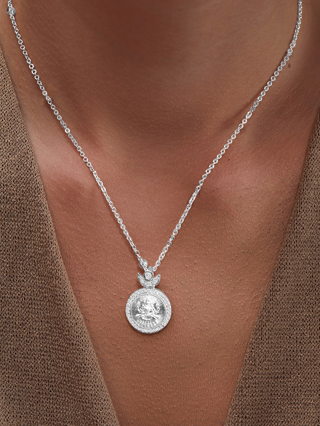 

MINUTIAE Brass Silver-Plated Necklace