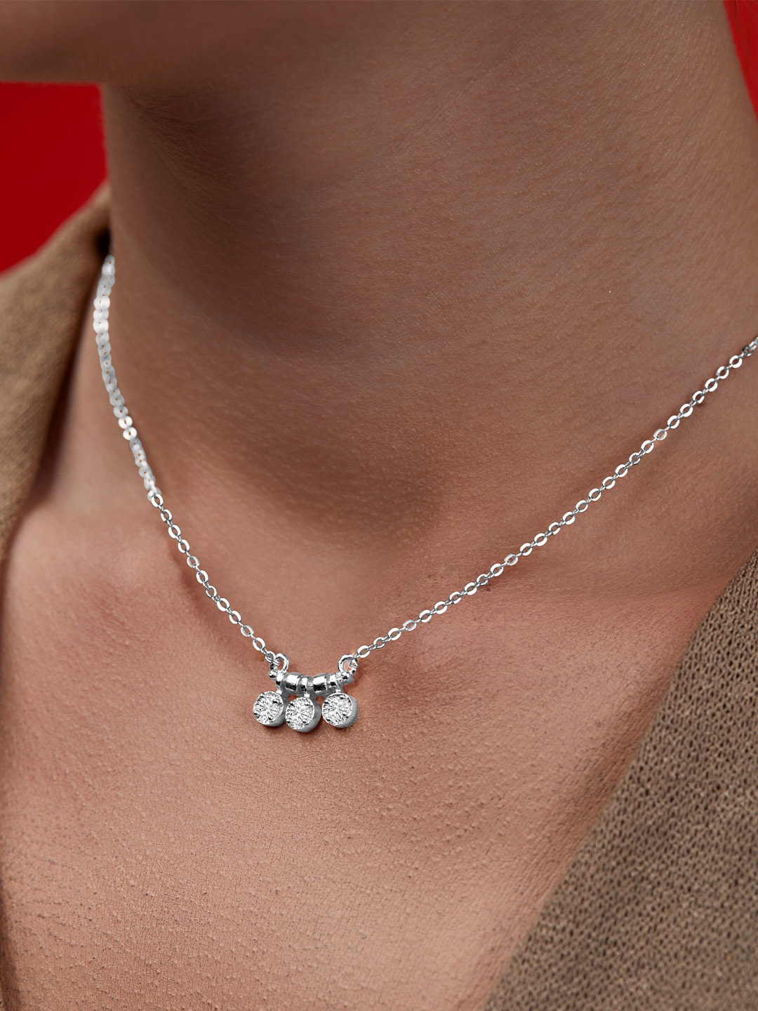 MINUTIAE Brass Silver-Plated Necklace