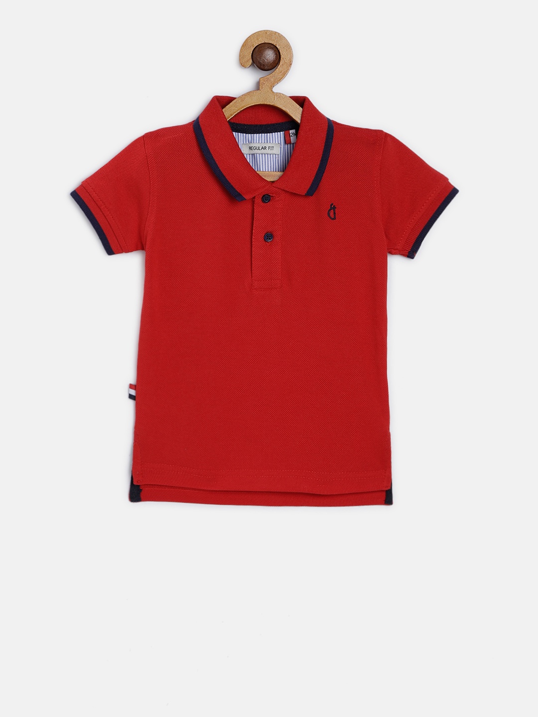 

Gini and Jony Boys Red Solid Polo Collar T-shirt