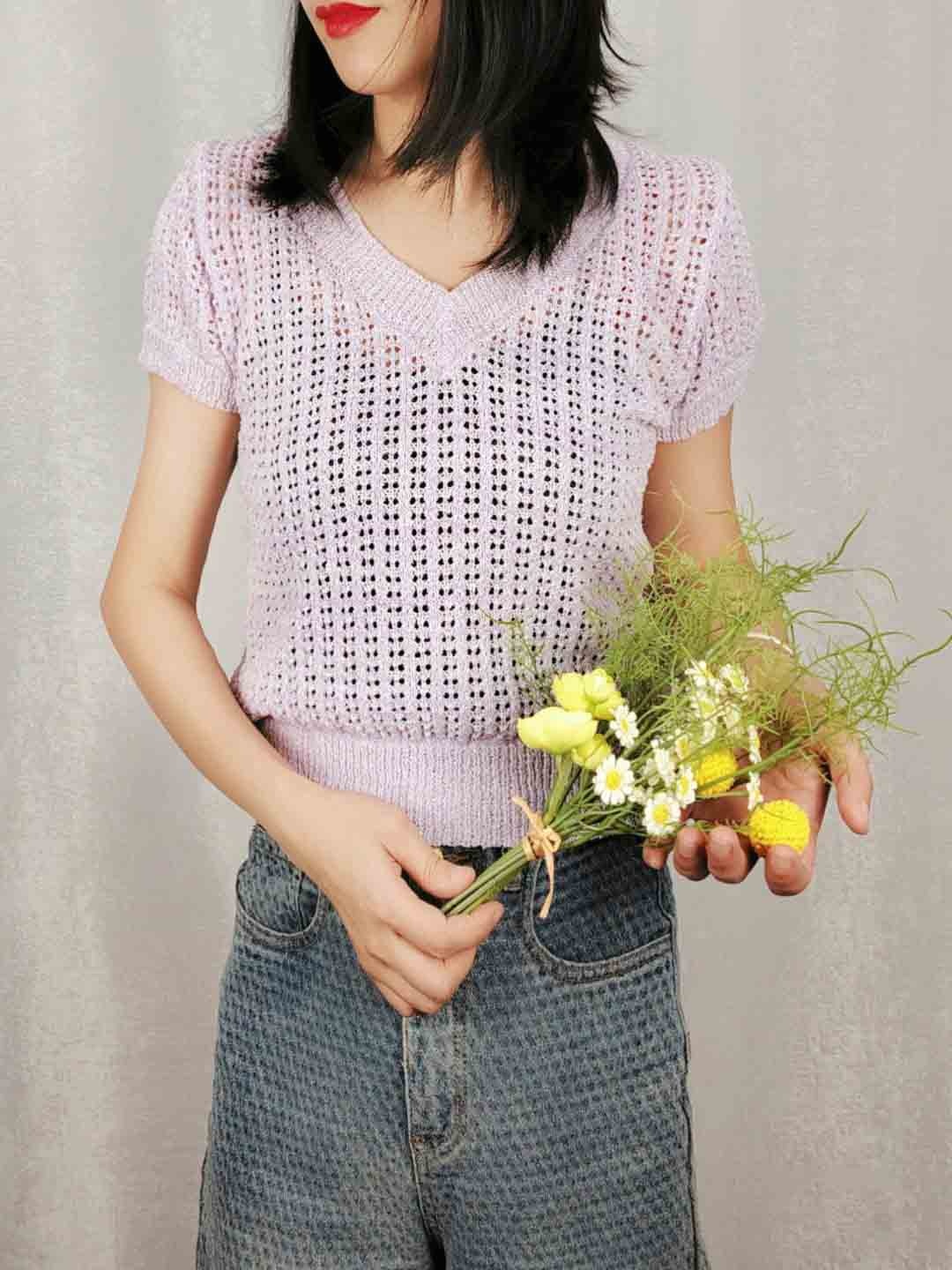 

StyleCast Girls V-Neck Short Sleeves Top, Purple