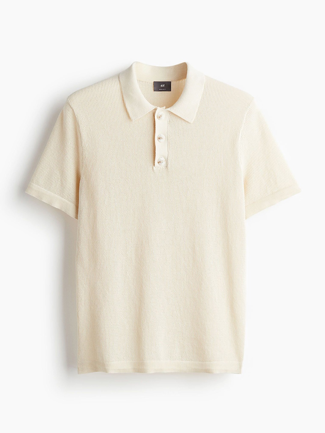 

H&M Men Slim Fit Polo Shirt, Off white