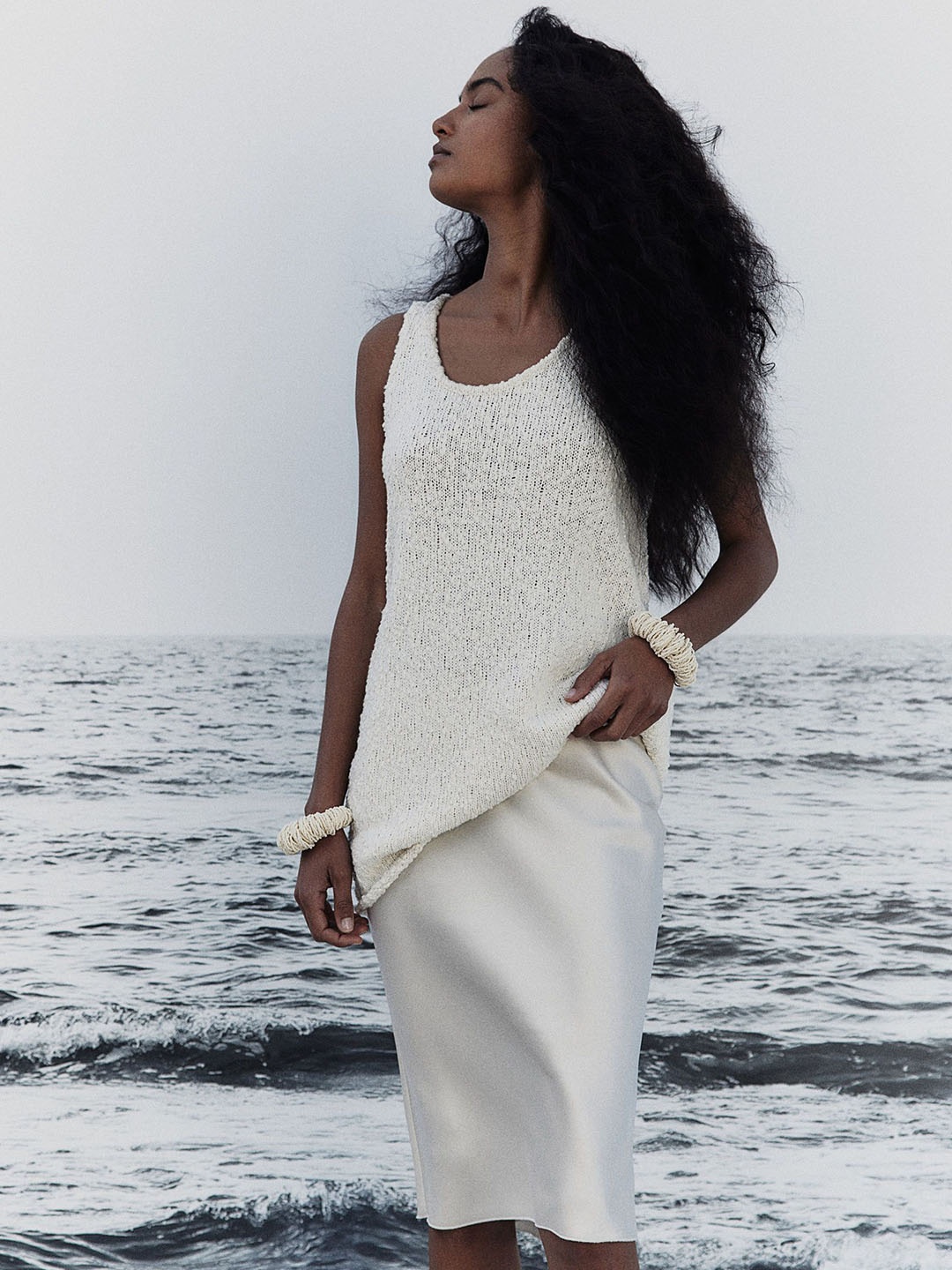 

H&M Knee-Length Skirt, White