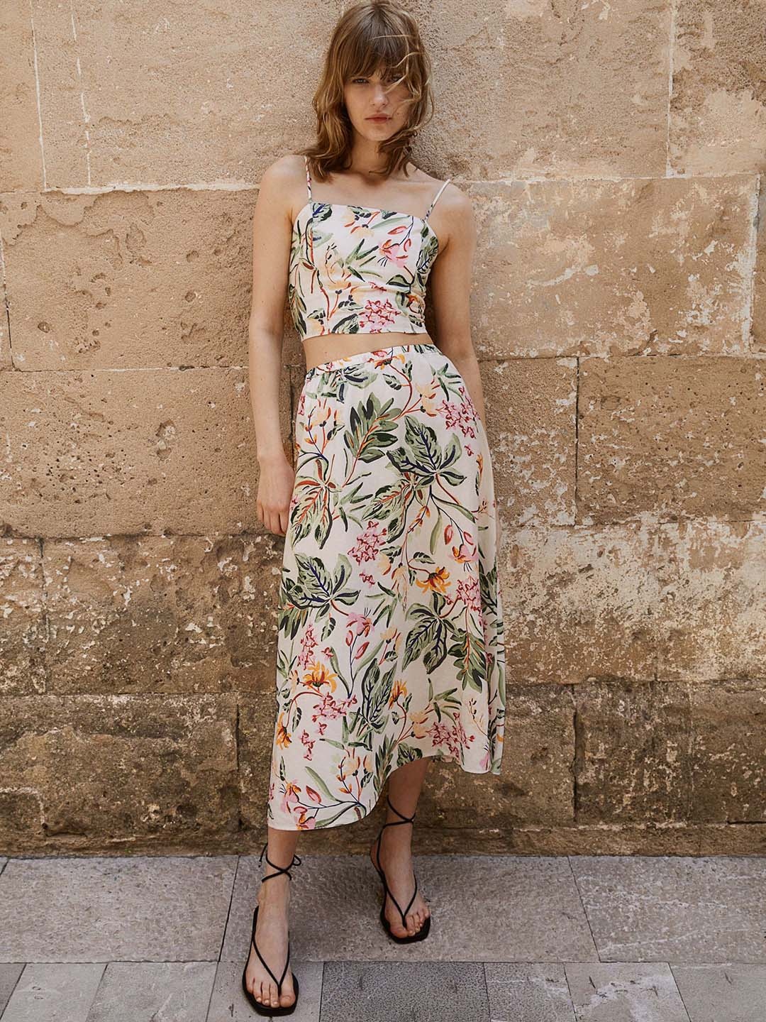

H&M Midi Skirt, White