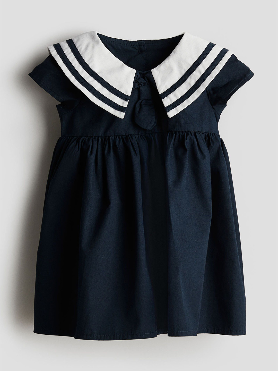 

H&M Girls Pure Cotton Sailor Dress, Navy blue